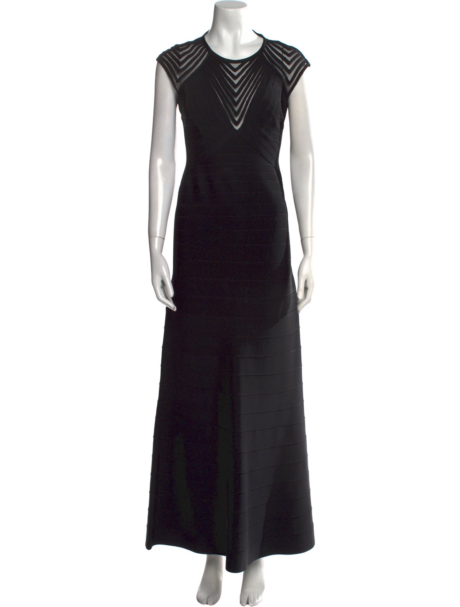 Herve Leger Crew Neck Long Dress