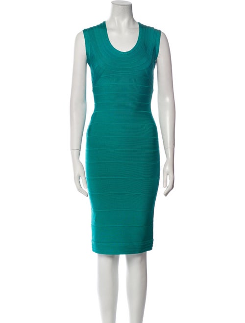 Herve Leger Scoop Neck Knee-Length Dress