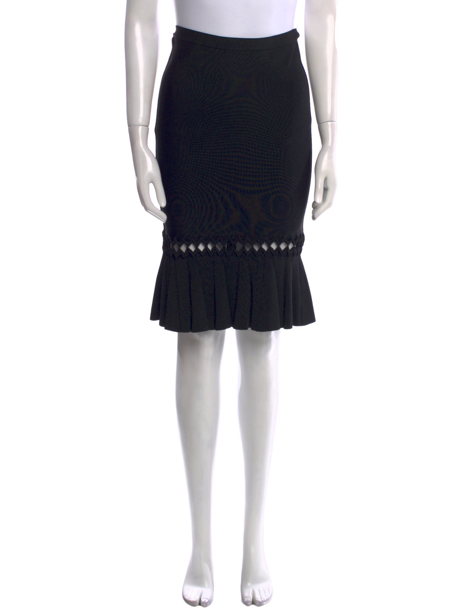 Herve Leger Cutout Accent Knee-Length Skirt