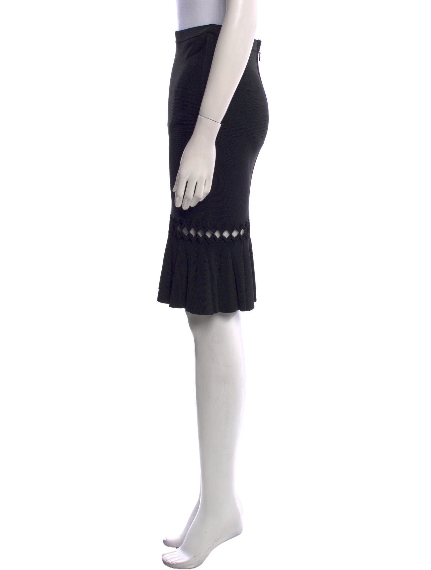 Herve Leger Cutout Accent Knee-Length Skirt