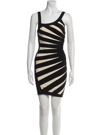 Herve Leger Striped Mini Dress