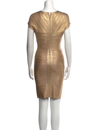 Herve Leger V-Neck Mini Dress