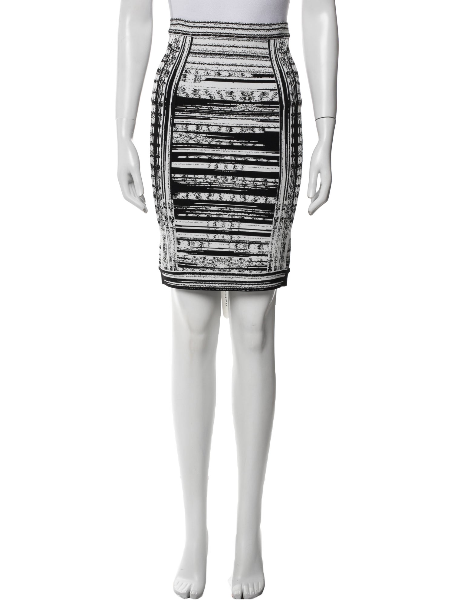Herve Leger Striped Knee-Length Skirt w/ Tags