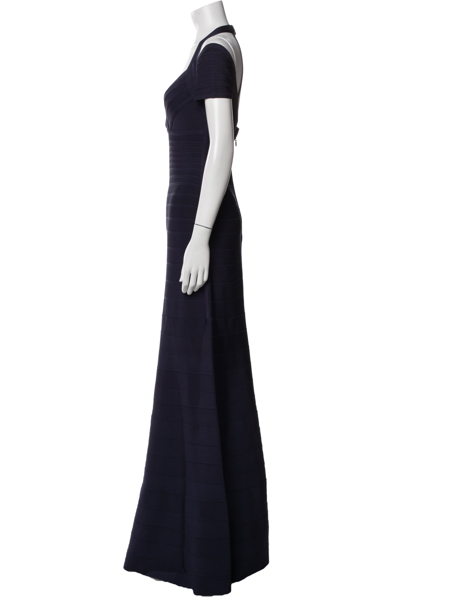 Herve Leger V-Neck Long Dress