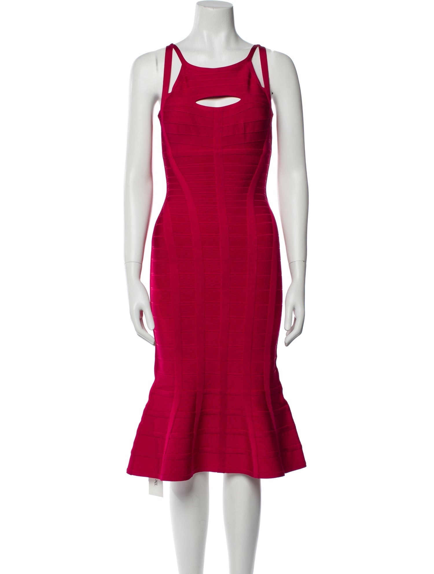 Herve Leger Scoop Neck Knee-Length Dress