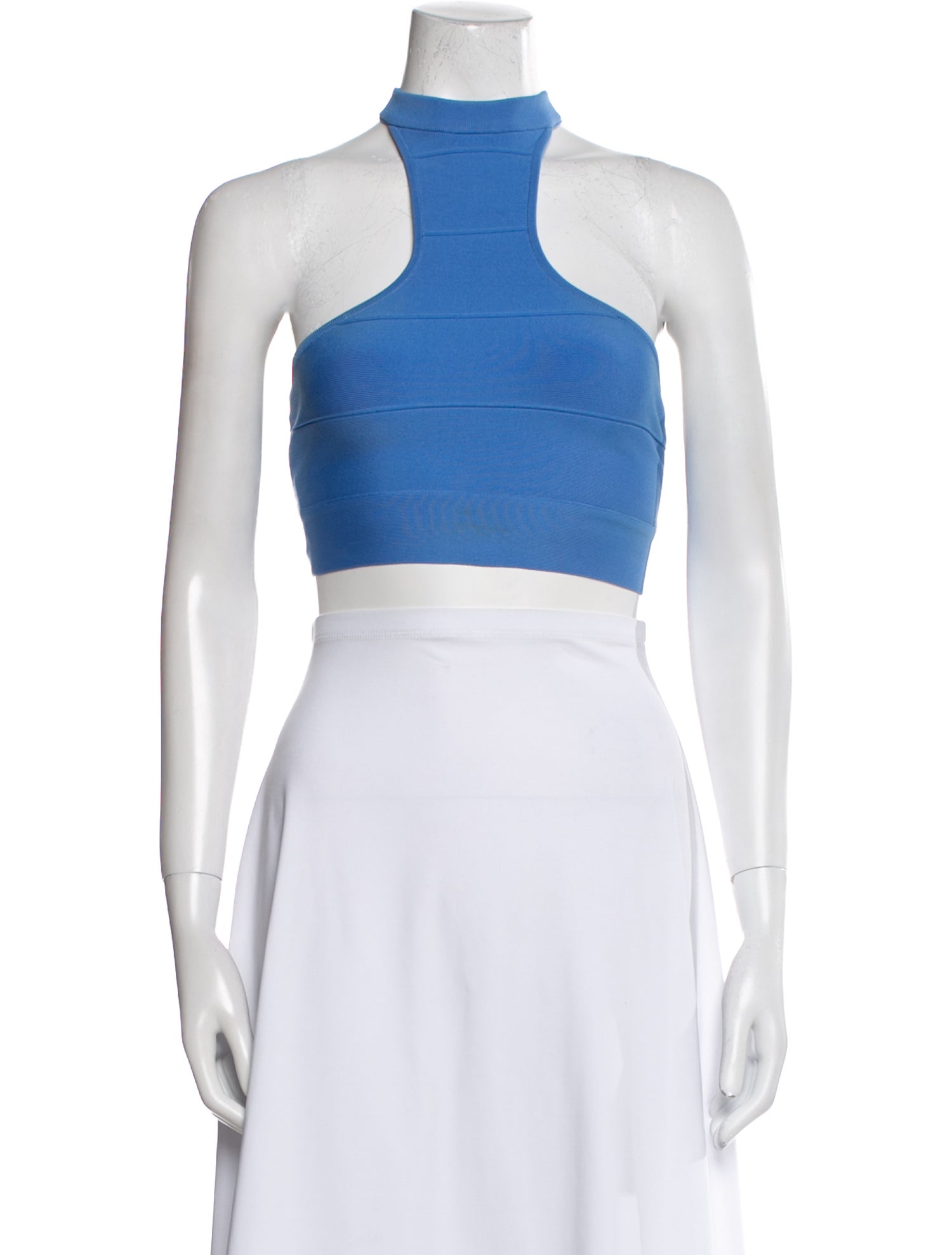 Hervé by Hervé Léger Halterneck Sleeveless Crop Top