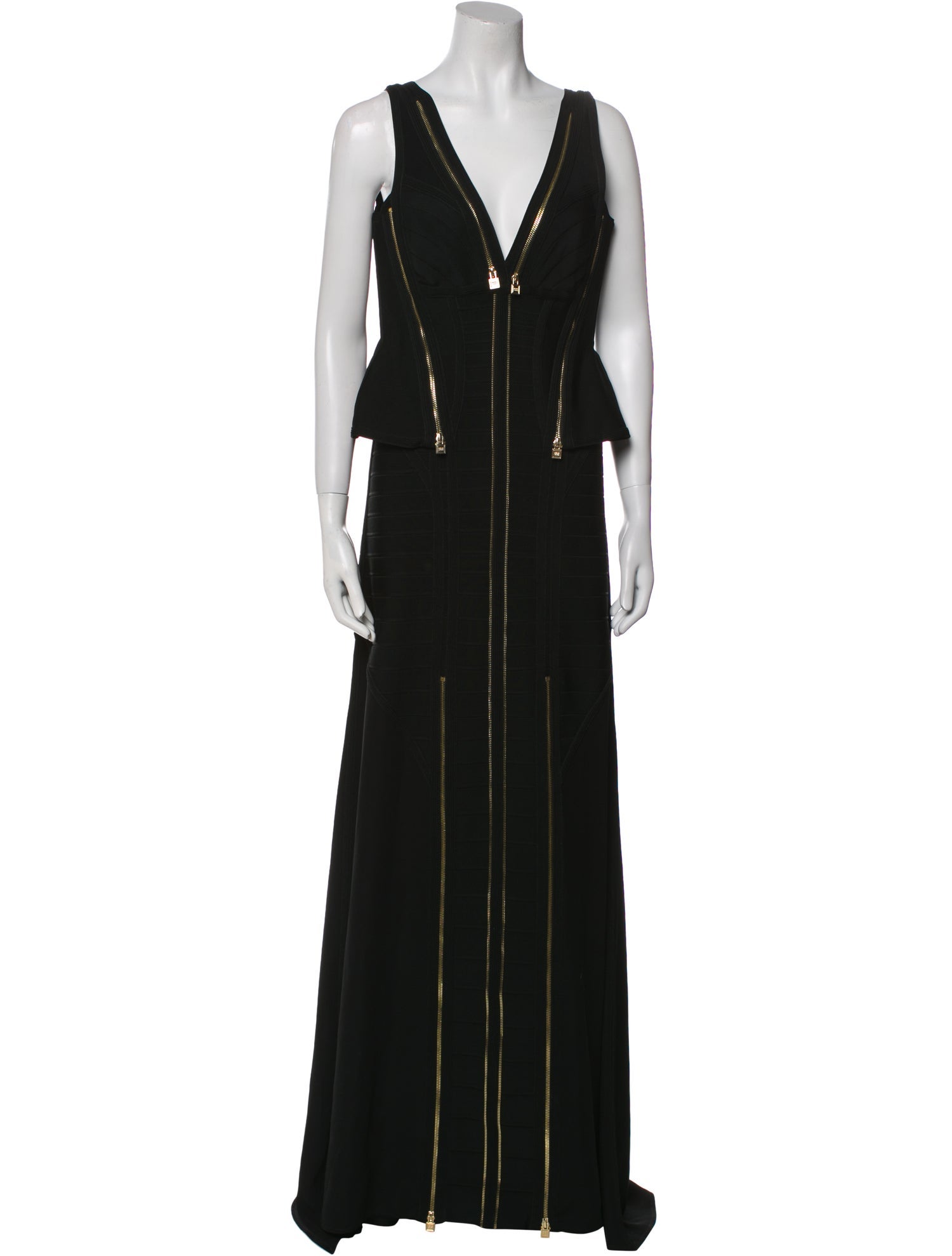 Herve Leger V-Neck Long Dress