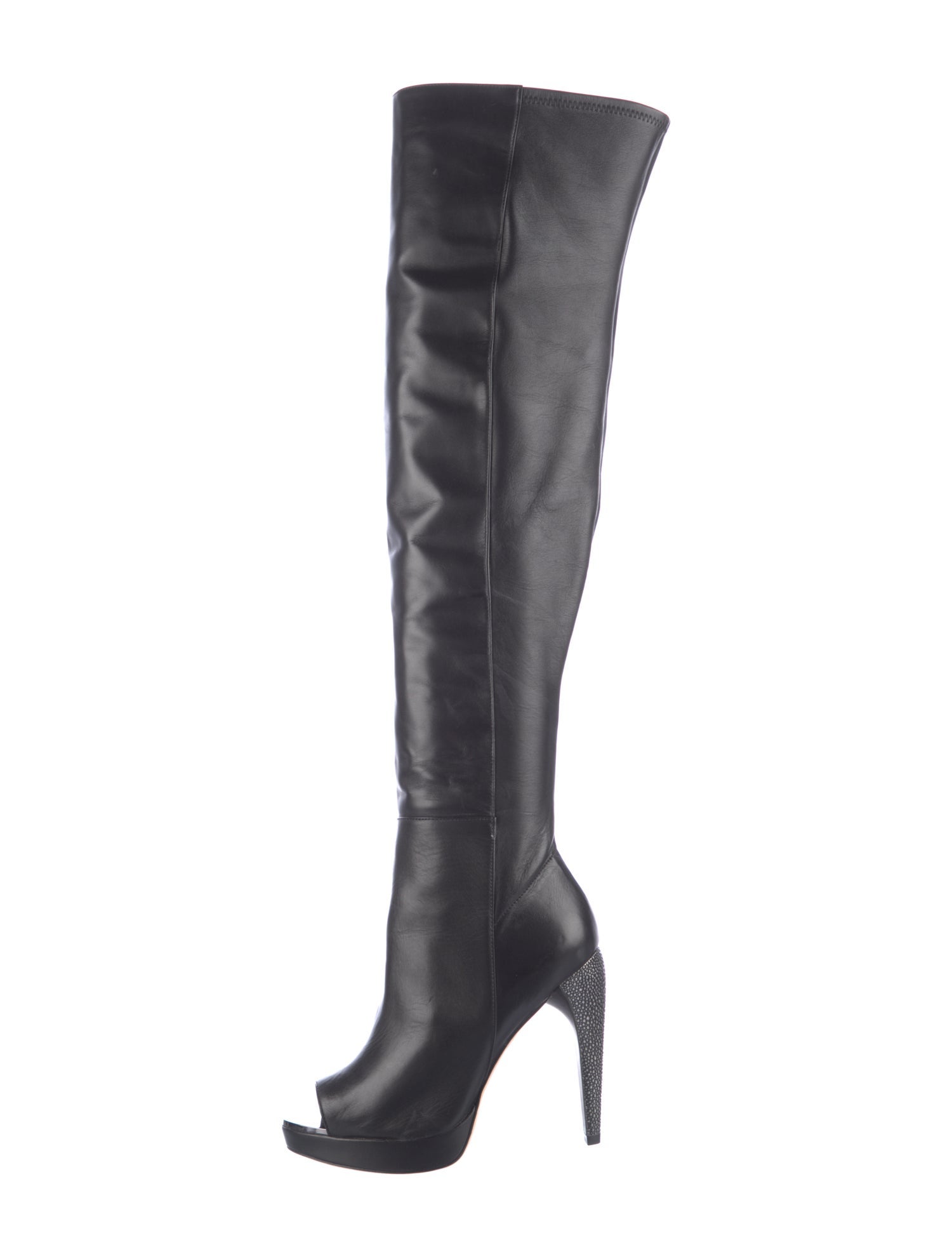Herve Leger Leather Studded Accents Boots