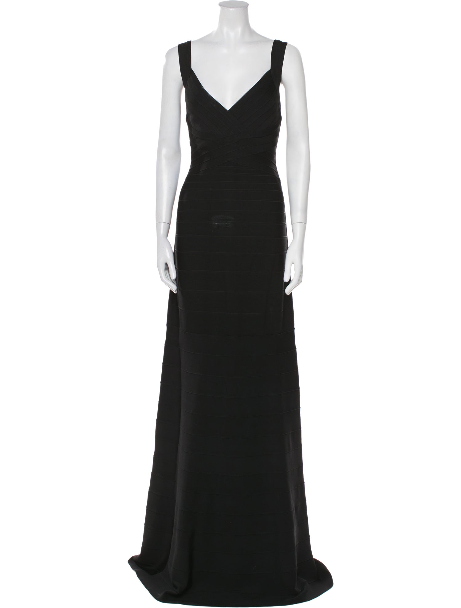 Herve Leger V-Neck Long Dress