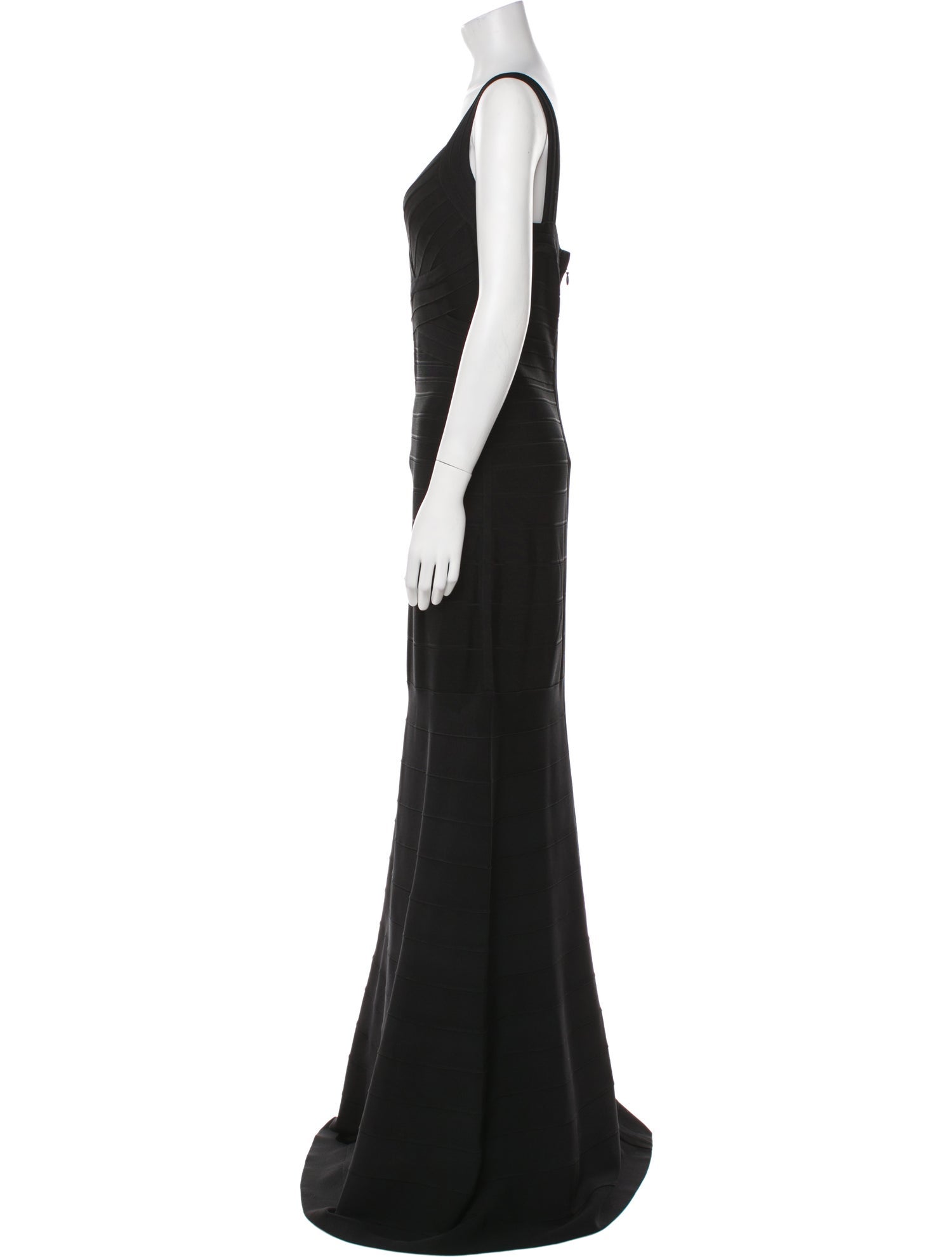 Herve Leger V-Neck Long Dress