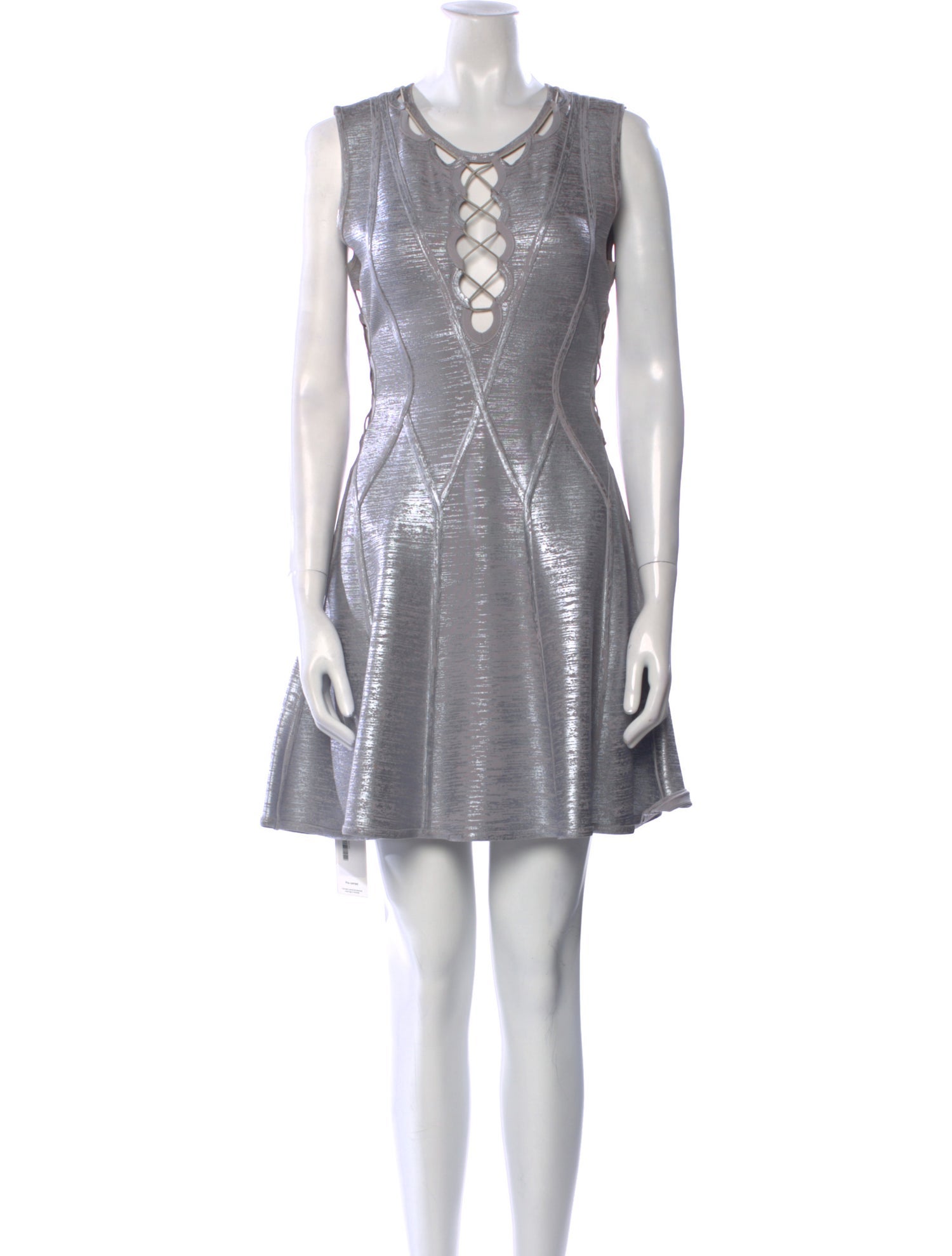 Herve Leger Scoop Neck Mini Dress