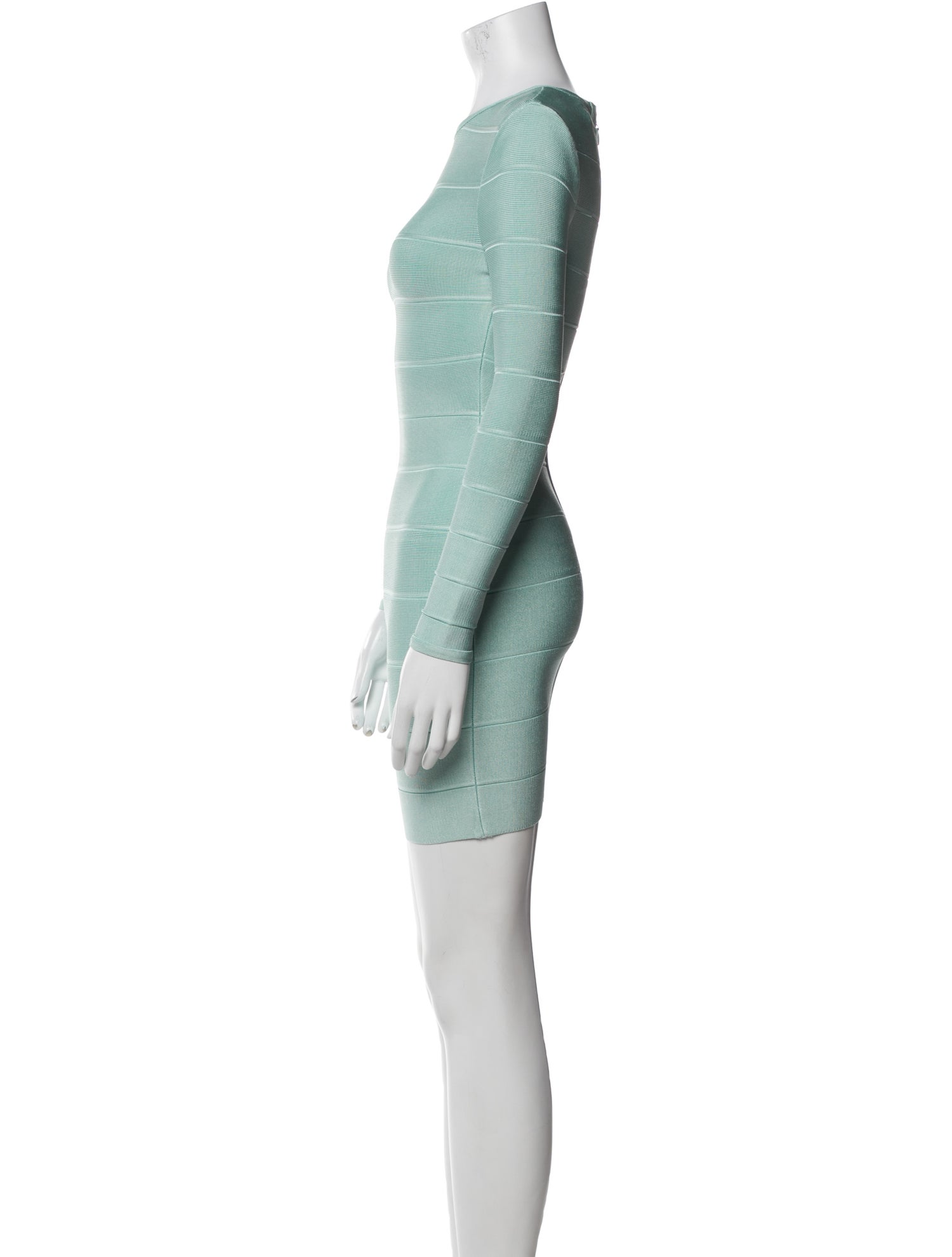 Herve Leger Bateau Neckline Mini Dress