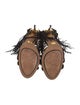 Herve Leger Suede Fringe Trim Accent T-Strap Pumps