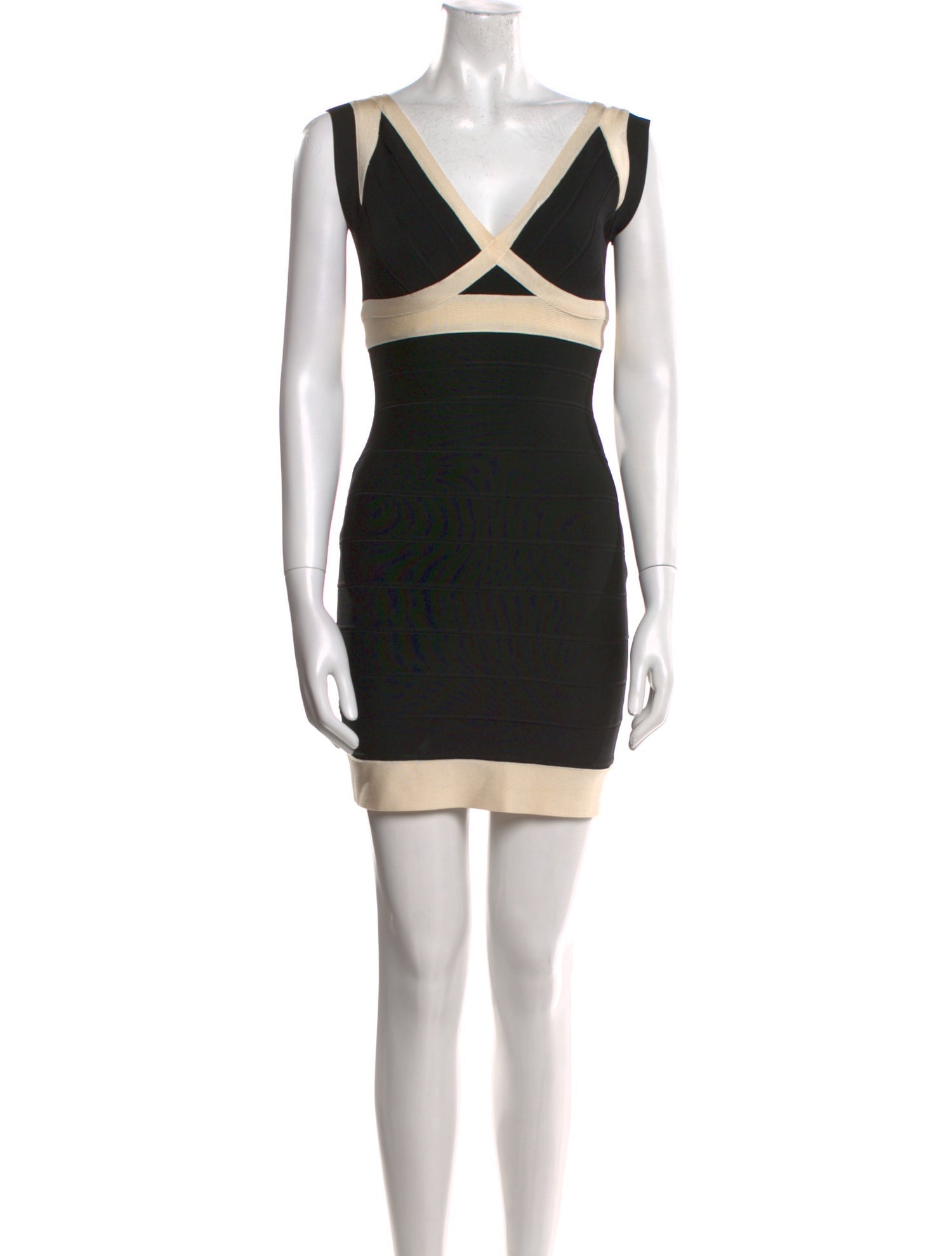 Herve Leger Colorblock Pattern Mini Dress