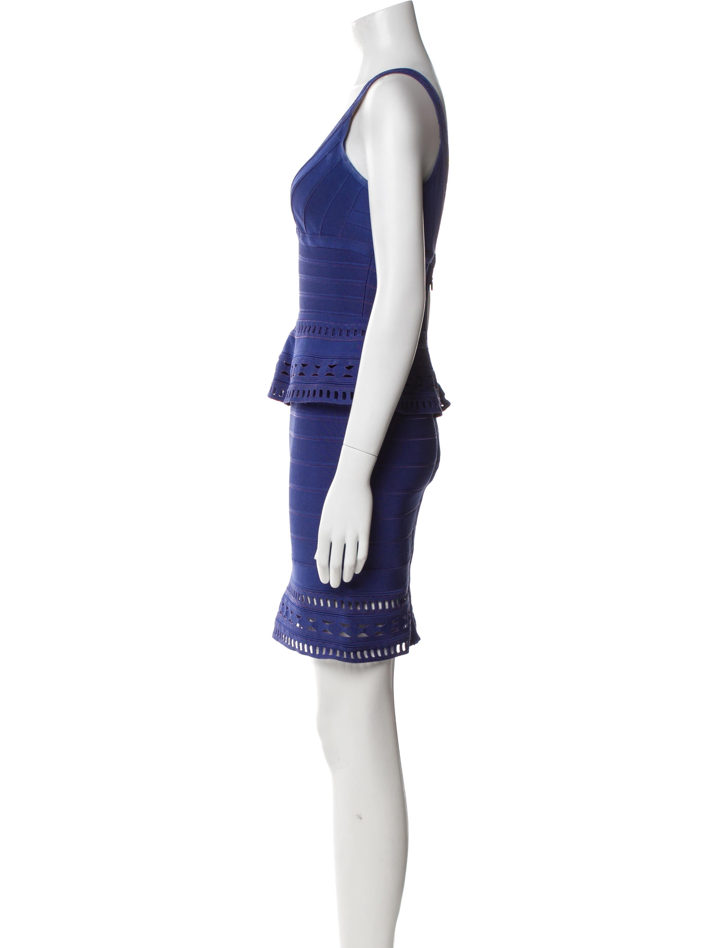 Herve Leger V-Neck Mini Dress