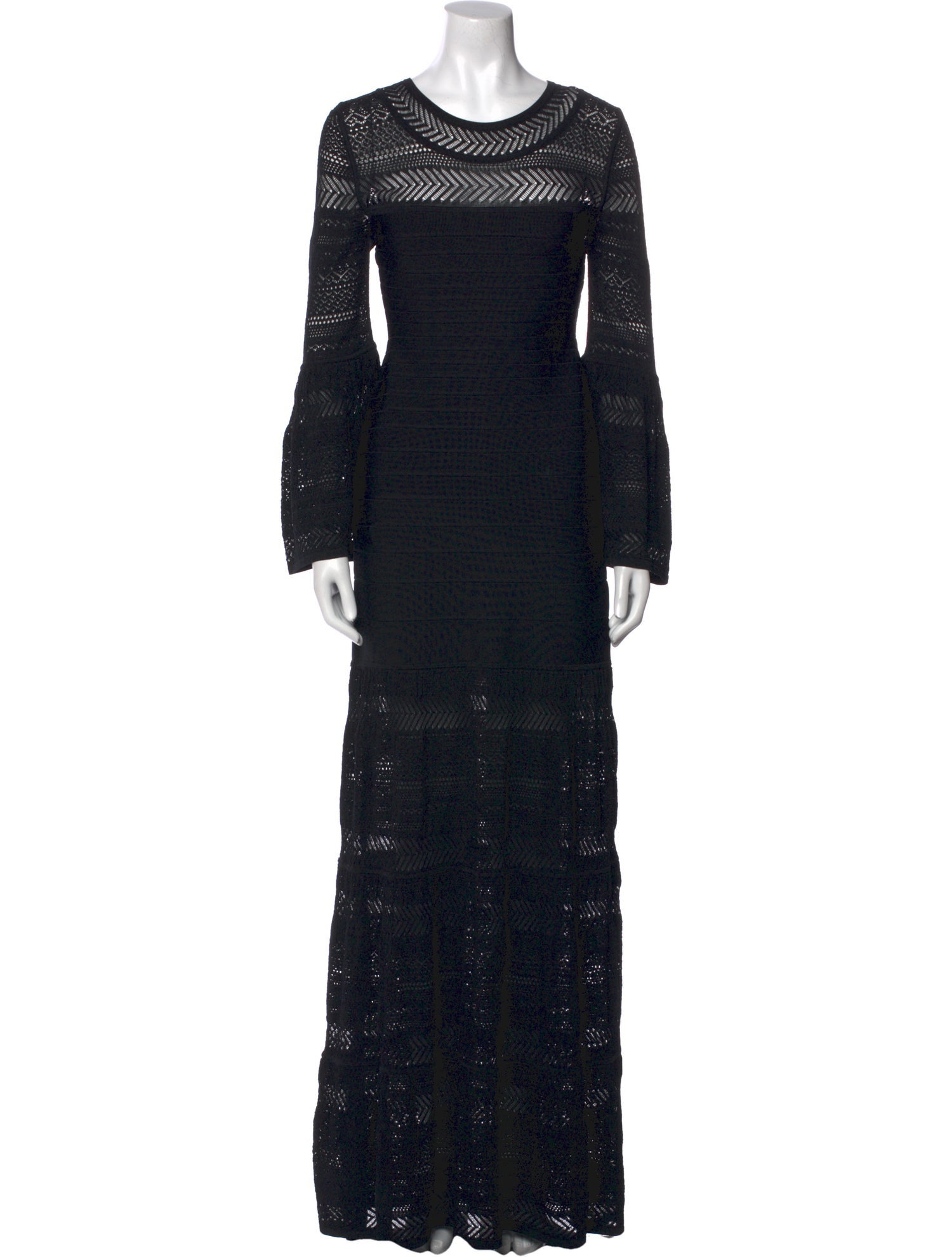 Herve Leger Crew Neck Long Dress