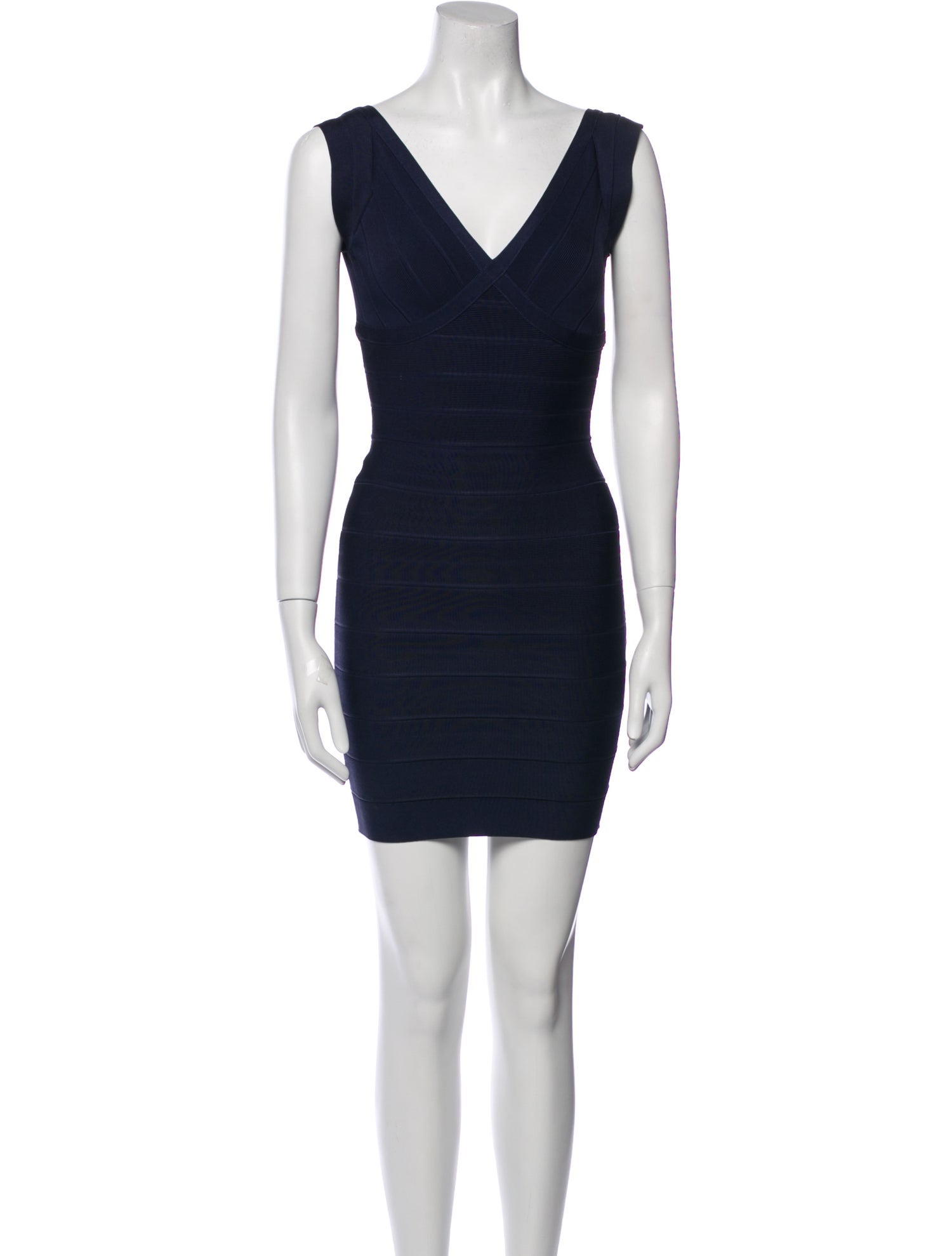 Herve Leger V-Neck Mini Dress