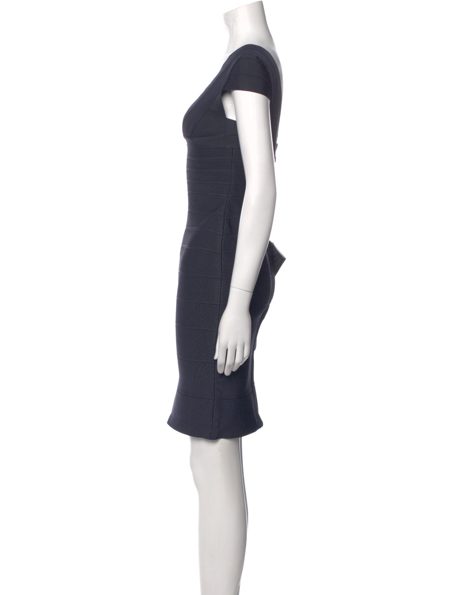 Herve Leger V-Neck Mini Dress