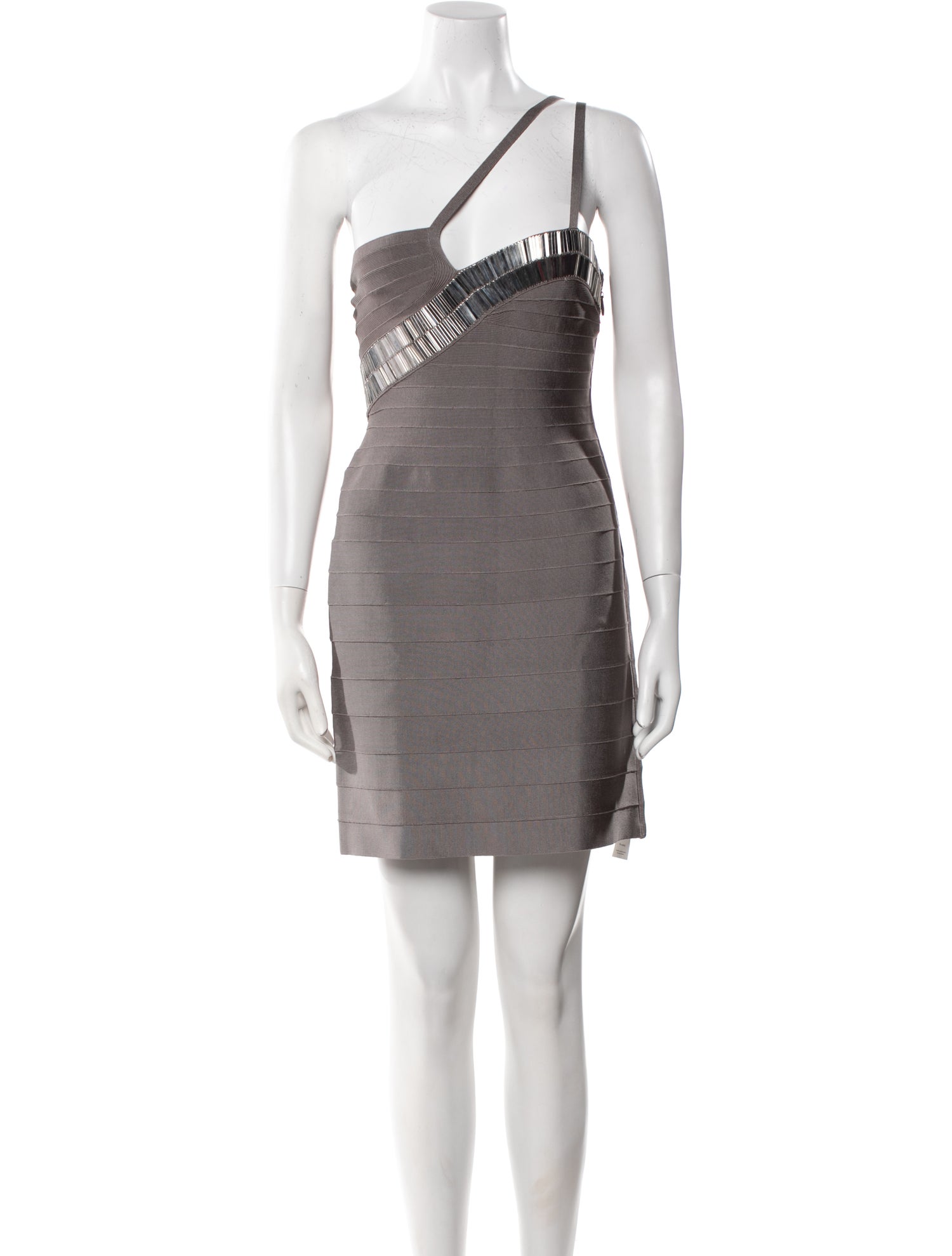 Herve Leger One-Shoulder Mini Dress