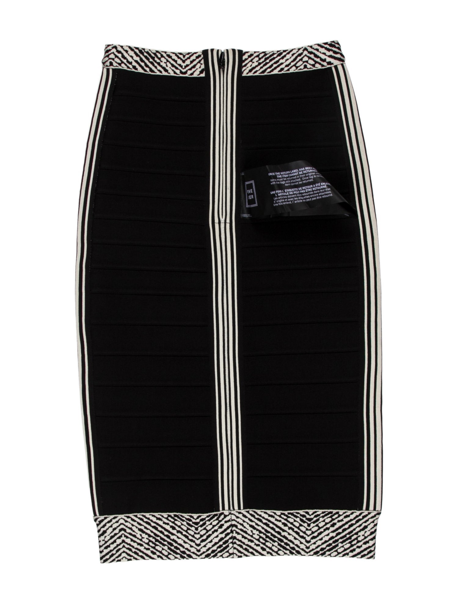 Herve Leger Striped Knee-Length Skirt