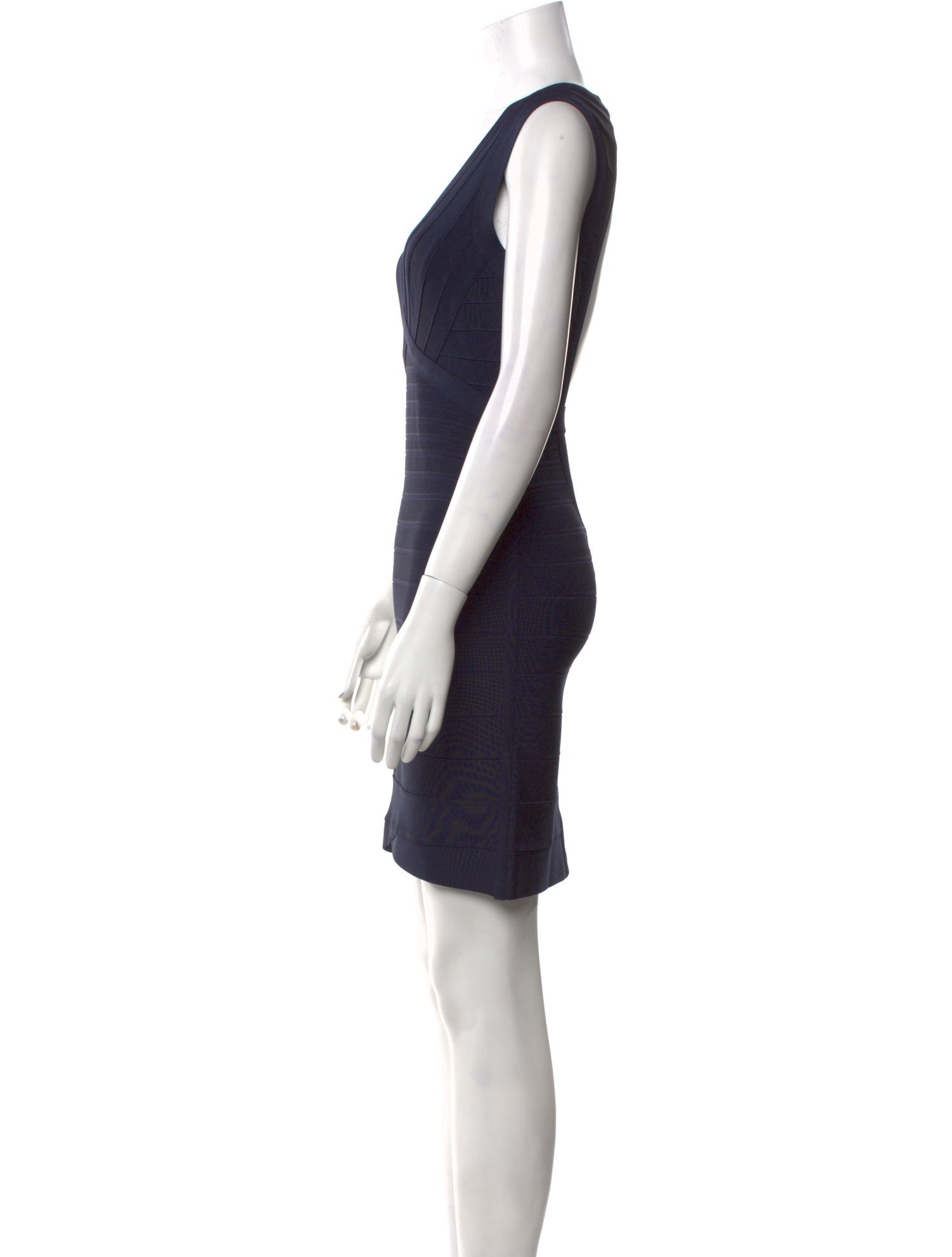 Herve Leger V-Neck Mini Dress