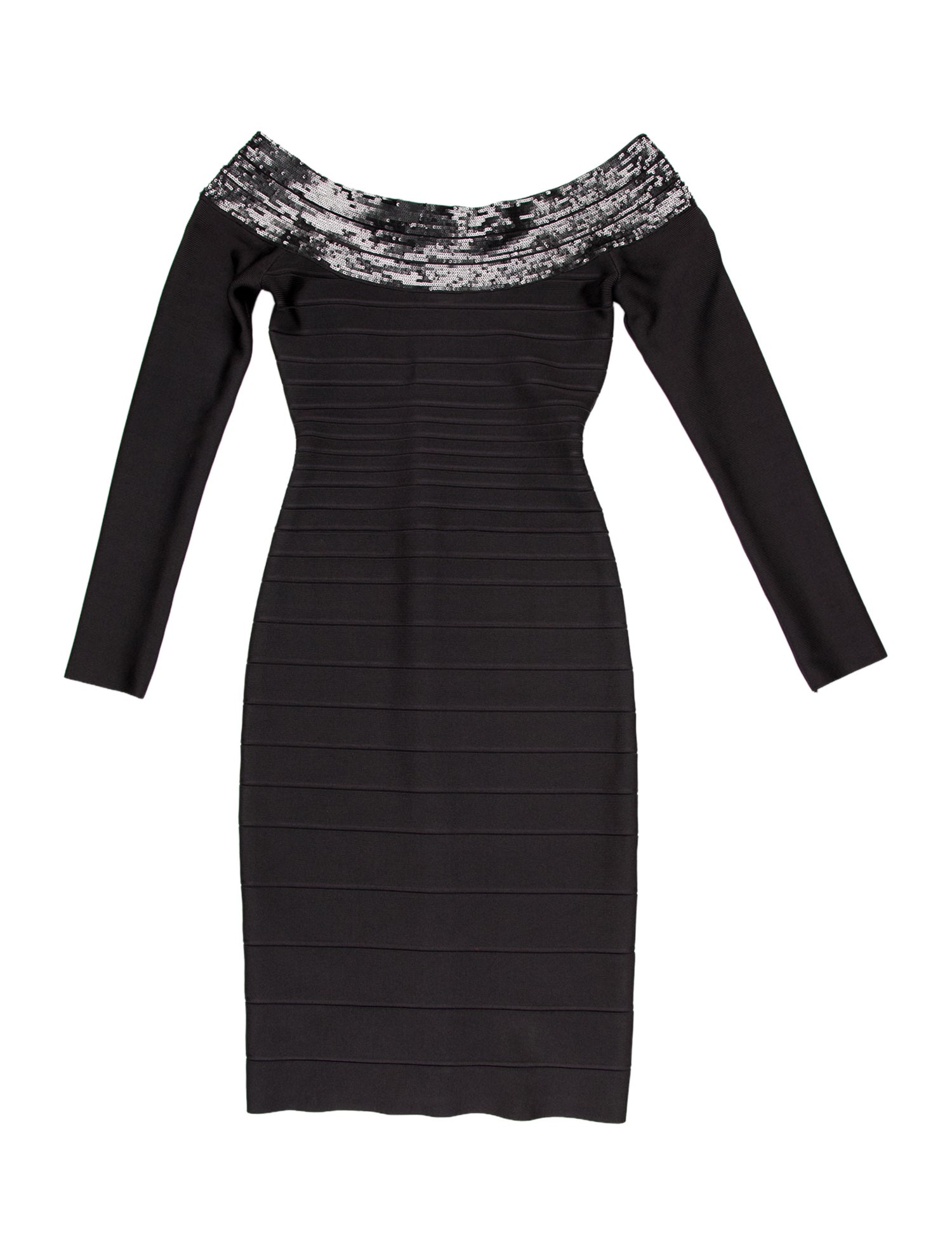 Herve Leger Bateau Neckline Mini Dress