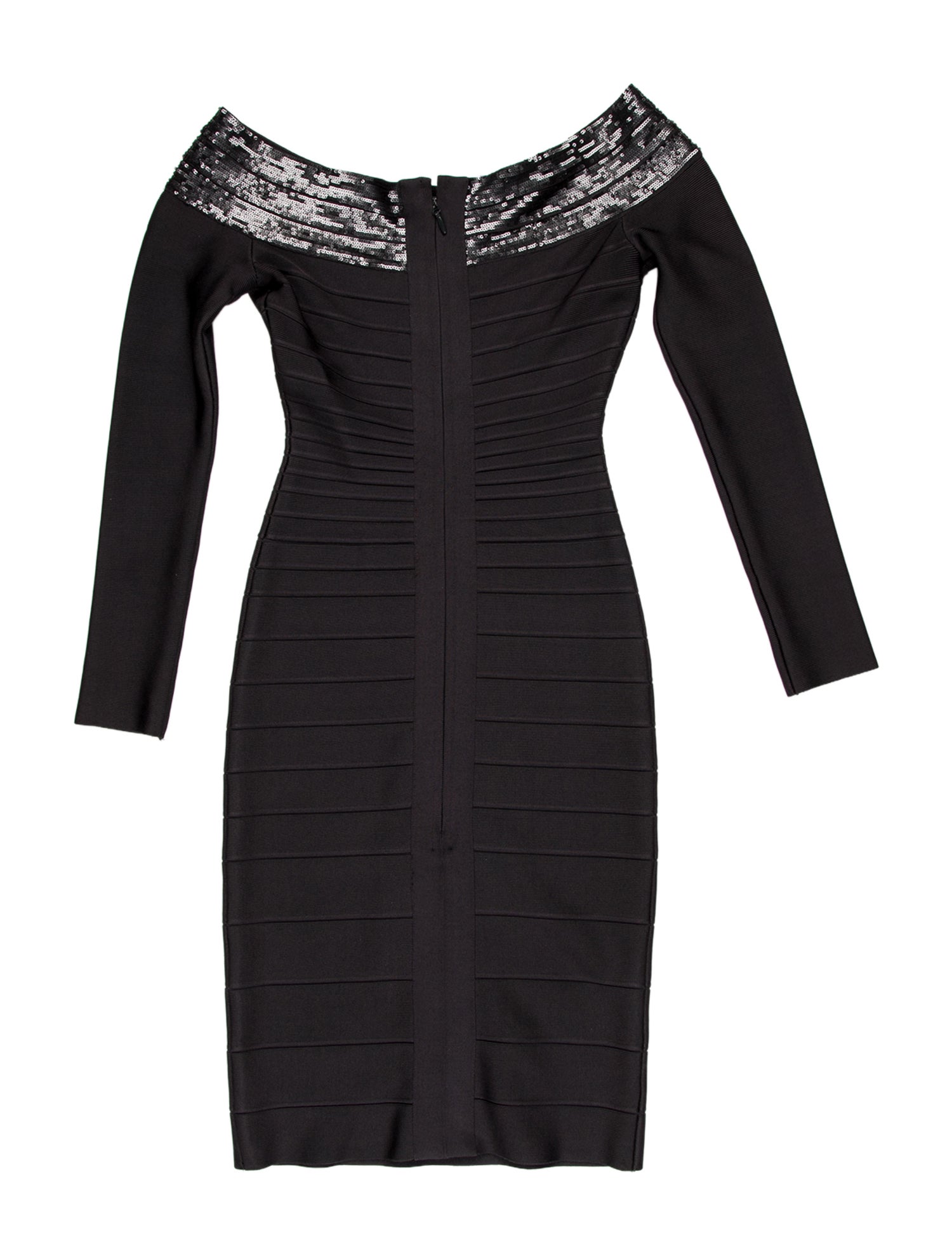 Herve Leger Bateau Neckline Mini Dress