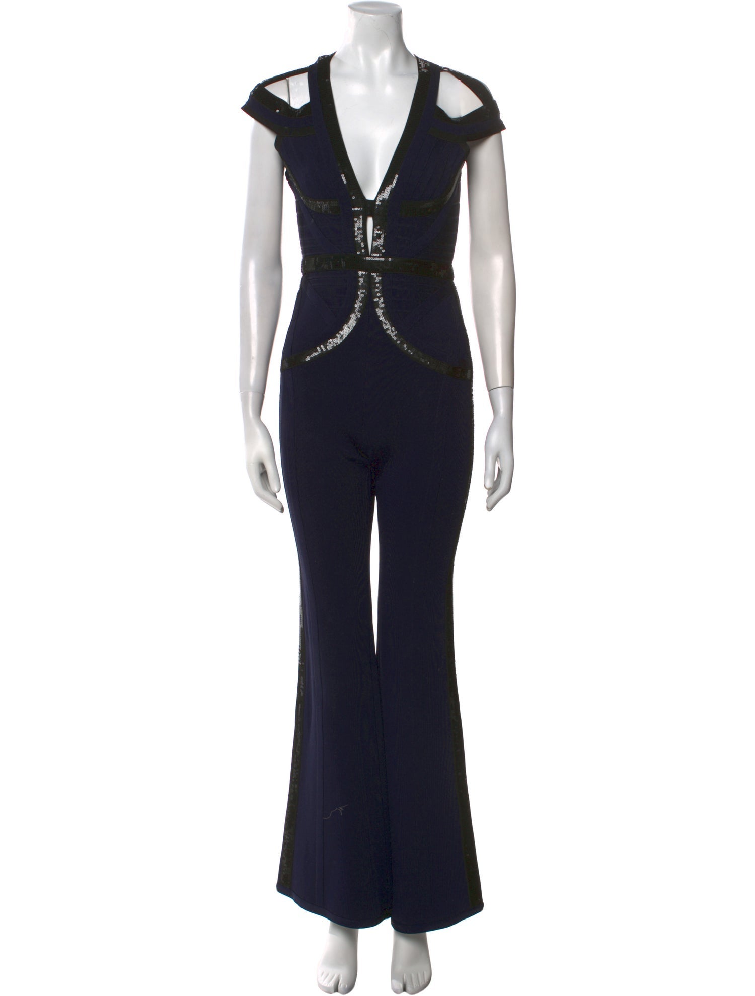 Herve Leger Bethany V-Neck Jumpsuit