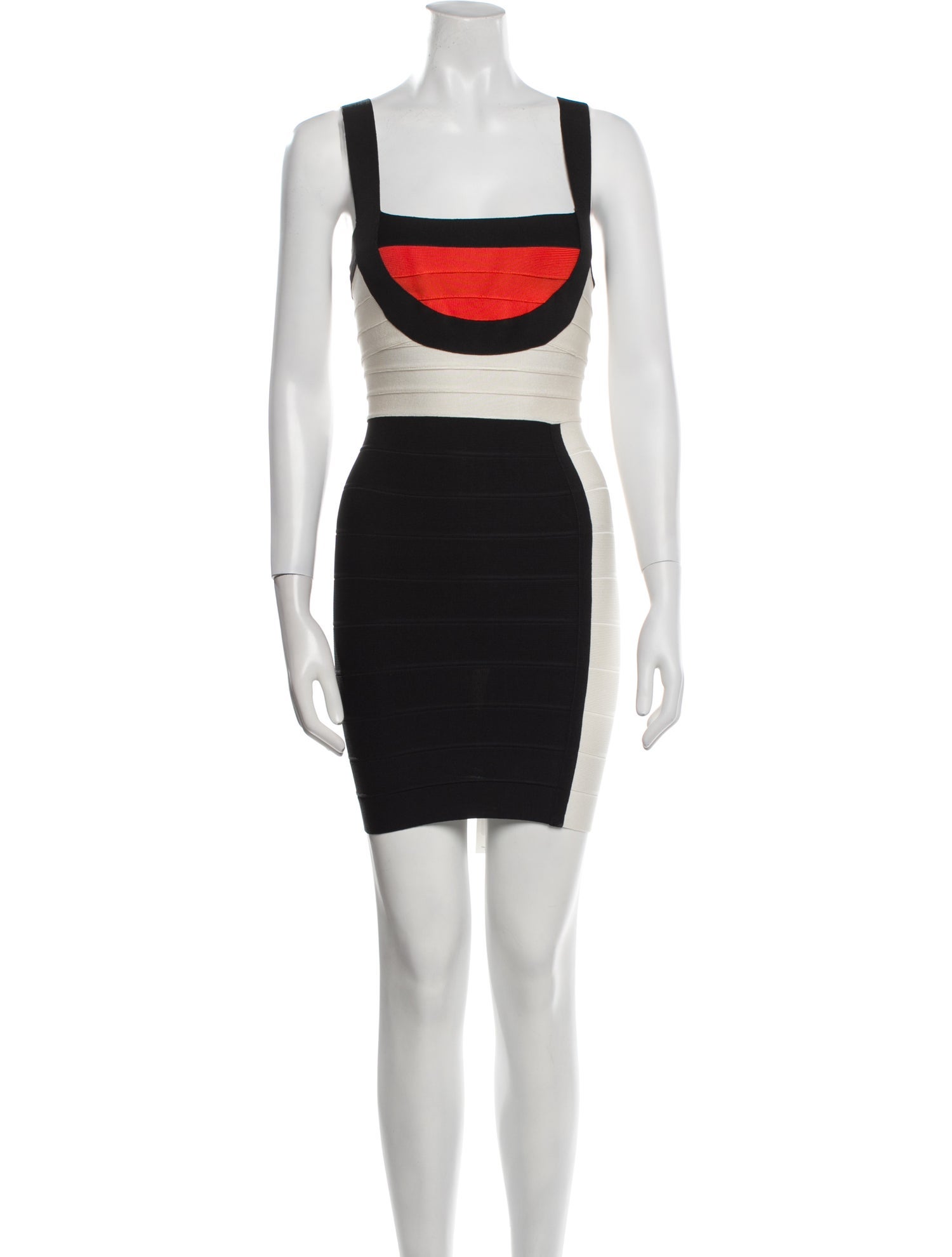 Herve Leger Colorblock Pattern Mini Dress