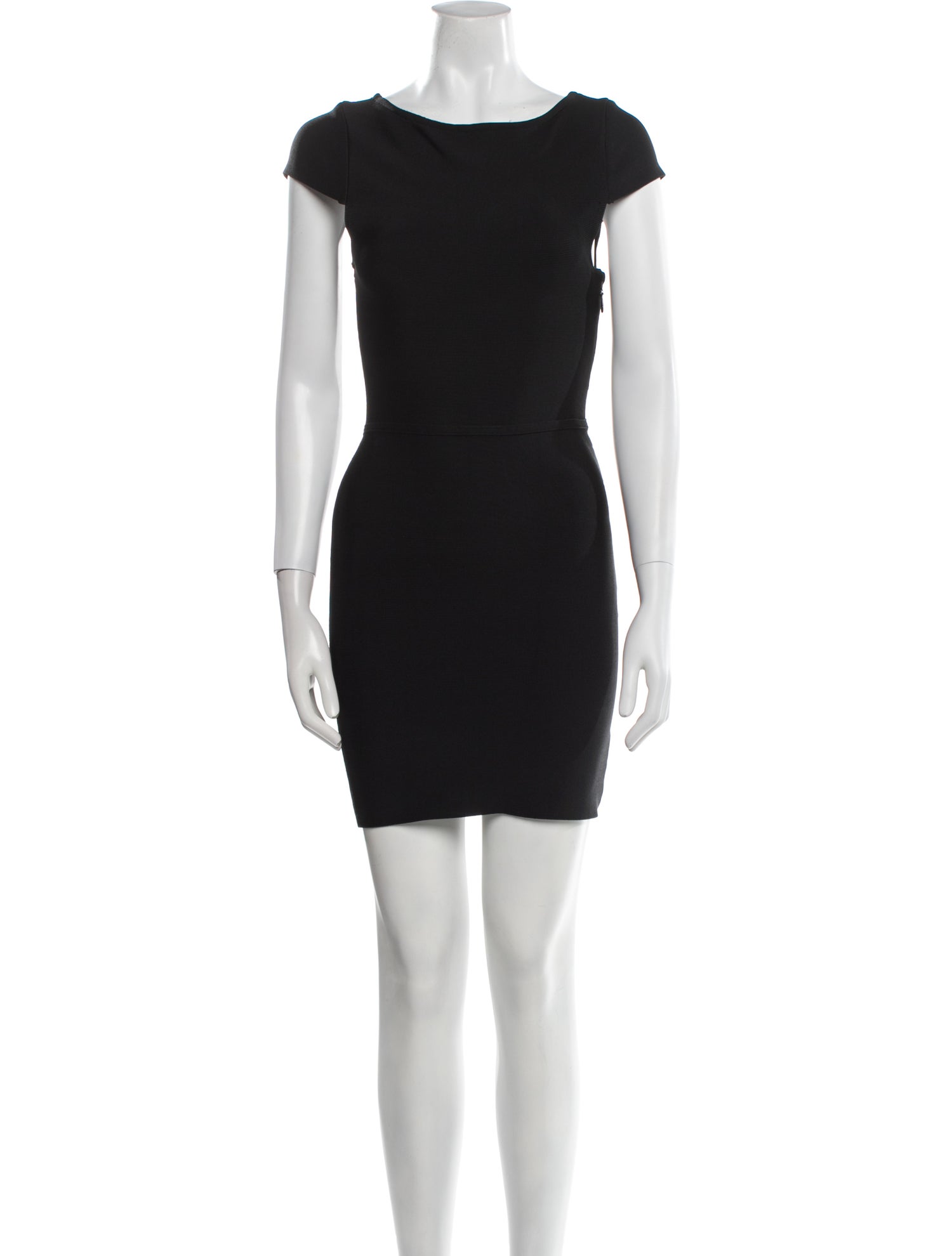 Herve Leger Bateau Neckline Mini Dress in Black, Women's XS