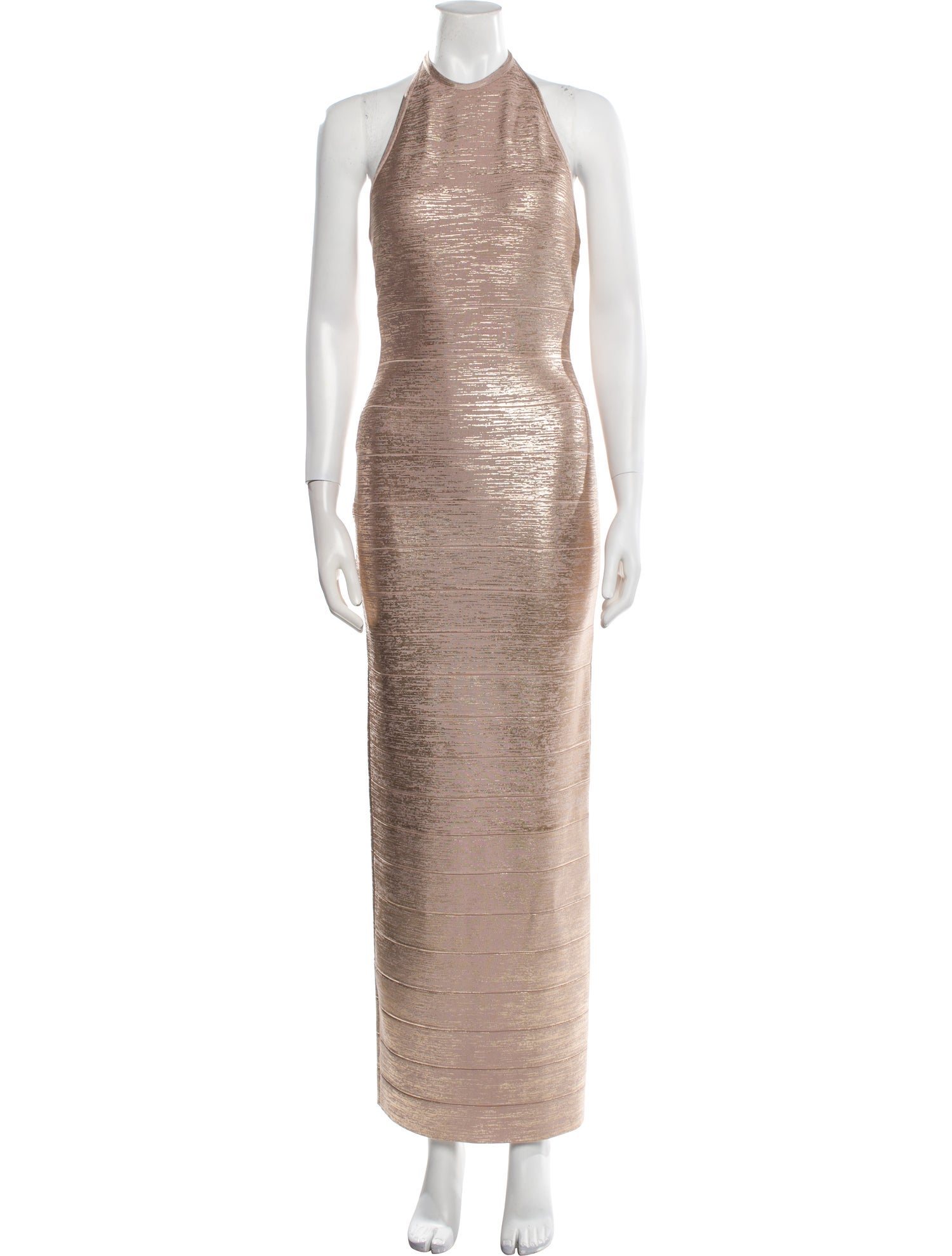 Herve Leger Halterneck Long Dress w/ Tags