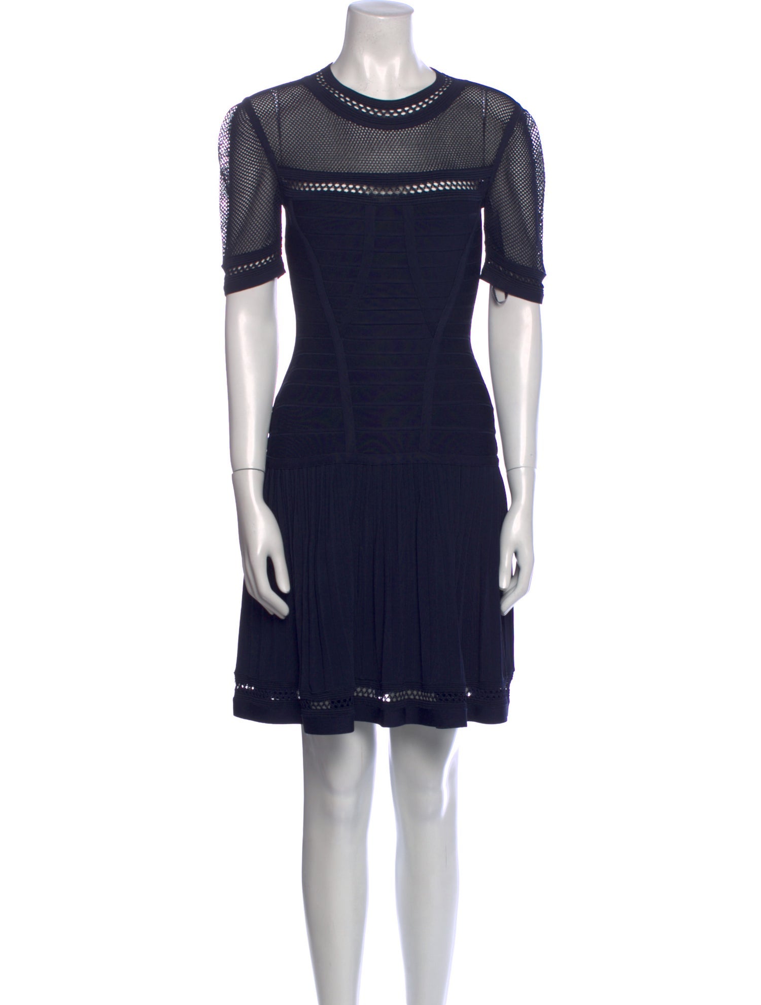 Herve Leger Crew Neck Mini Dress