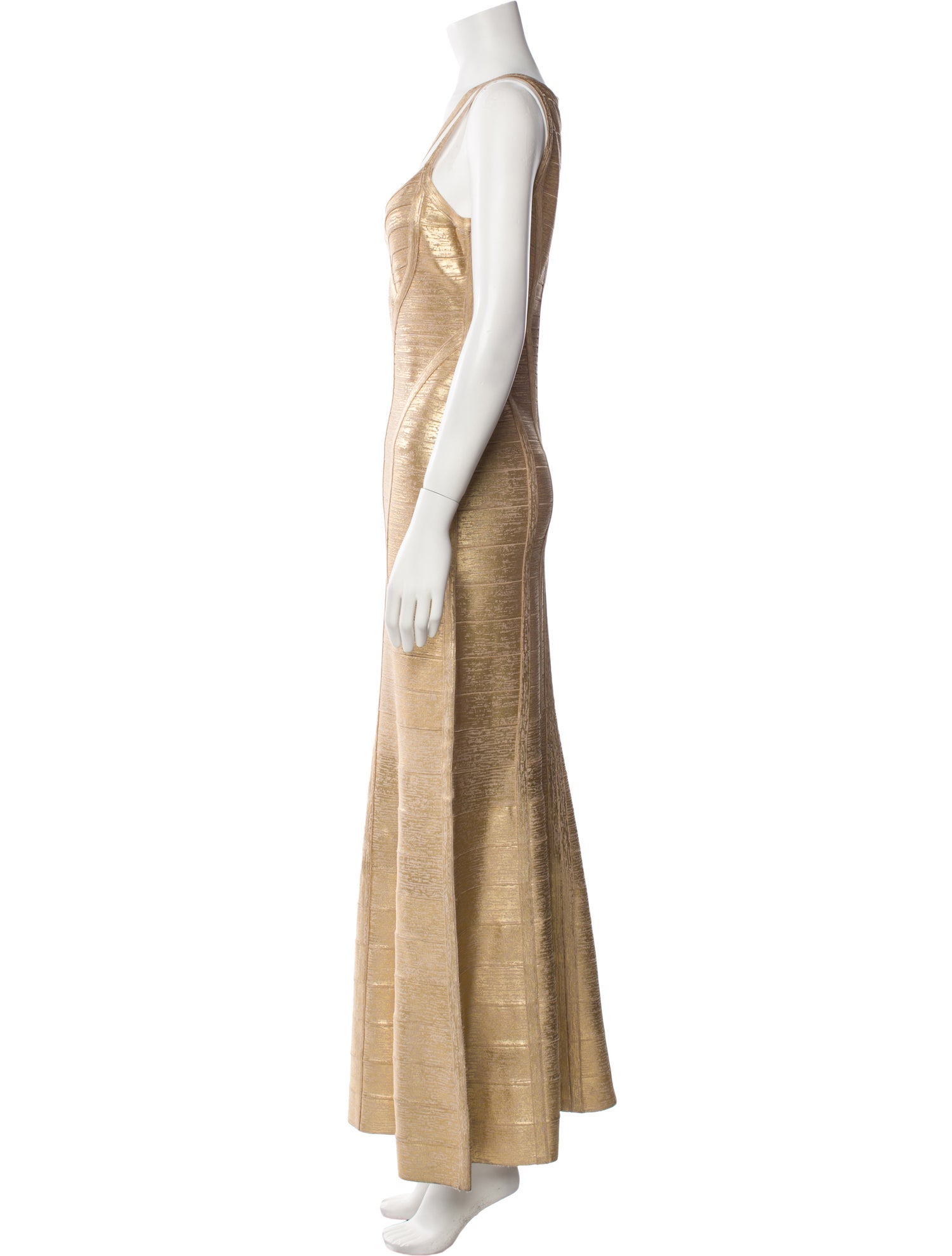 Herve Leger V-Neck Long Dress