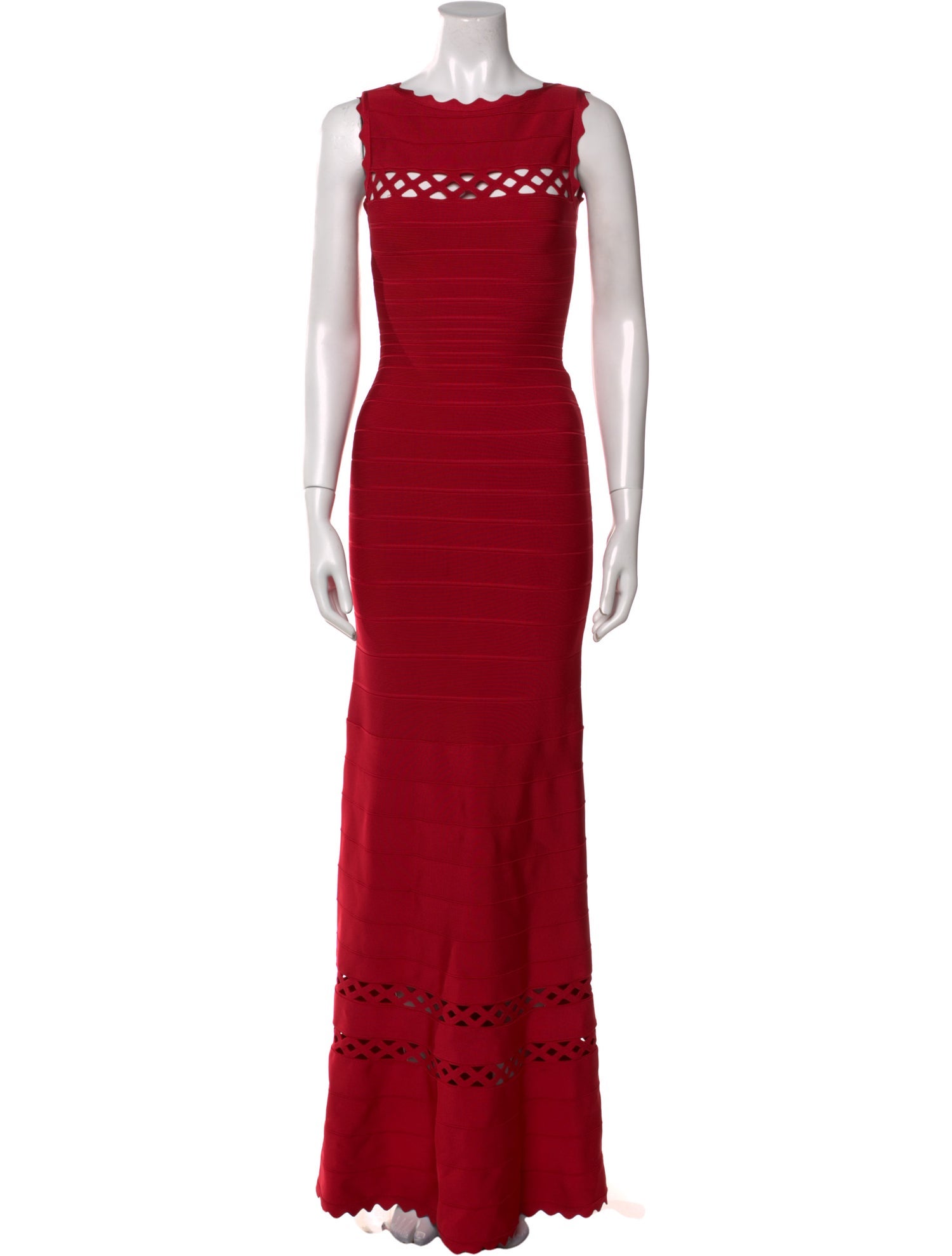 Herve Leger Bateau Neckline Long Dress