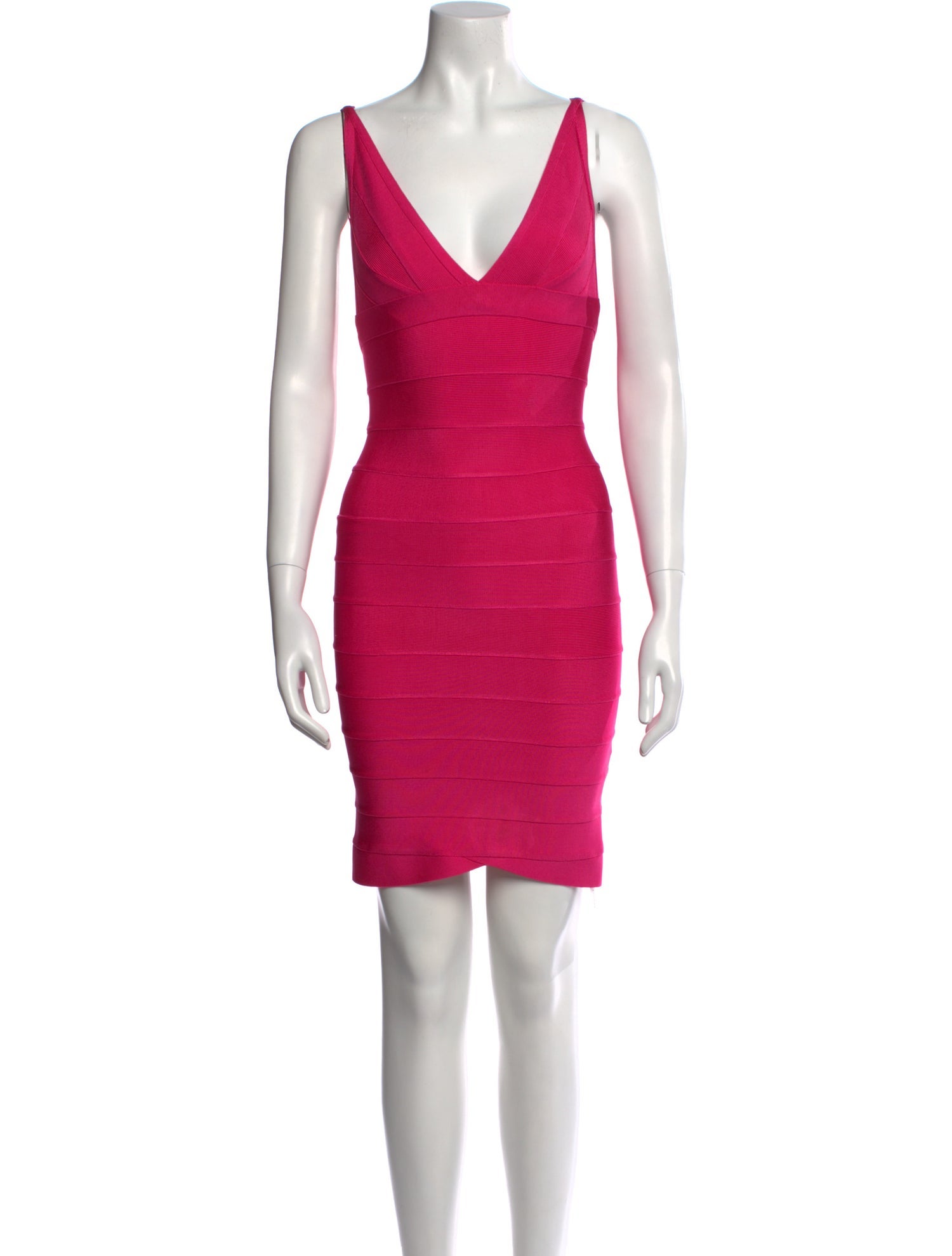 Herve Leger V-Neck Mini Dress