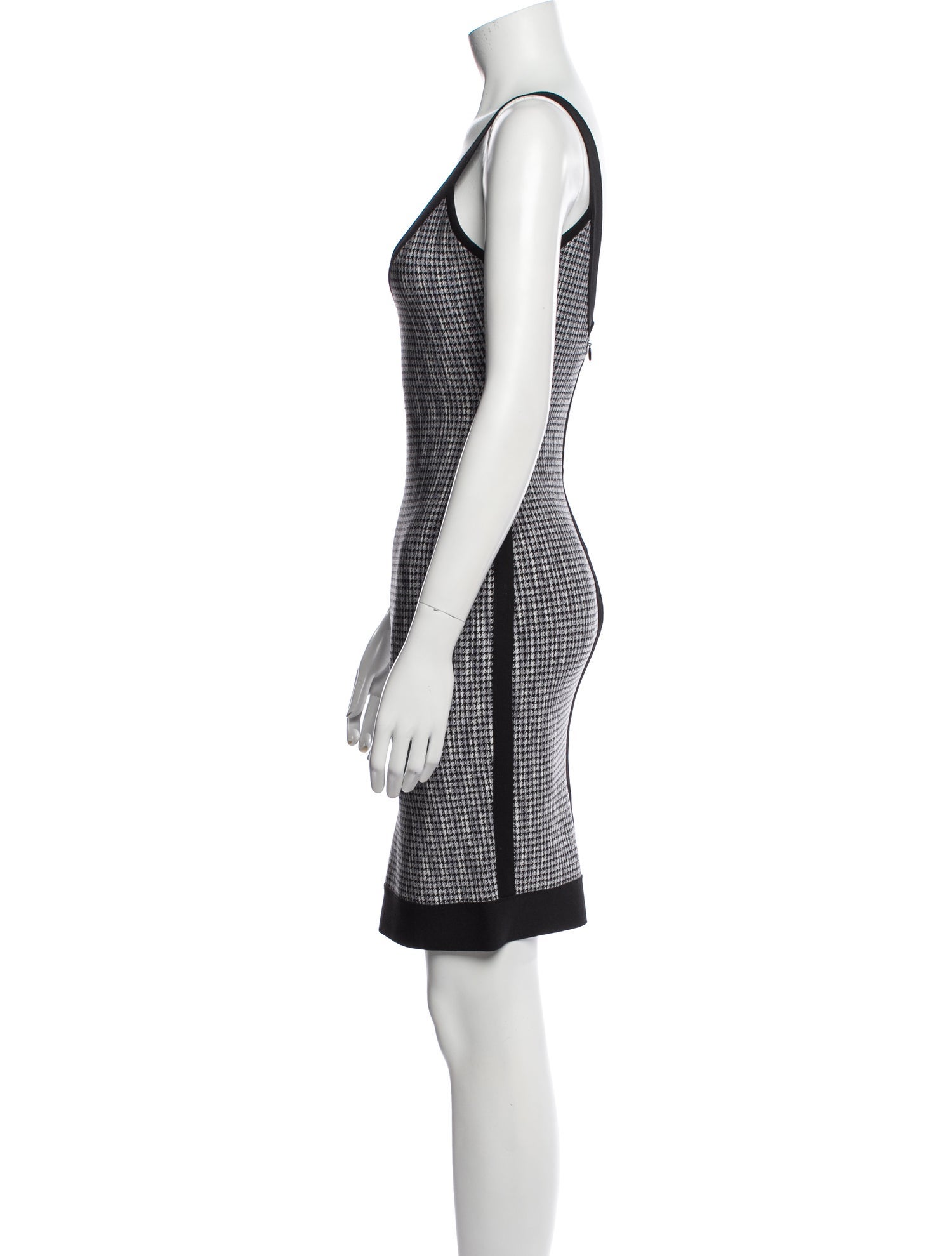 Herve Leger Houndstooth Print Mini Dress