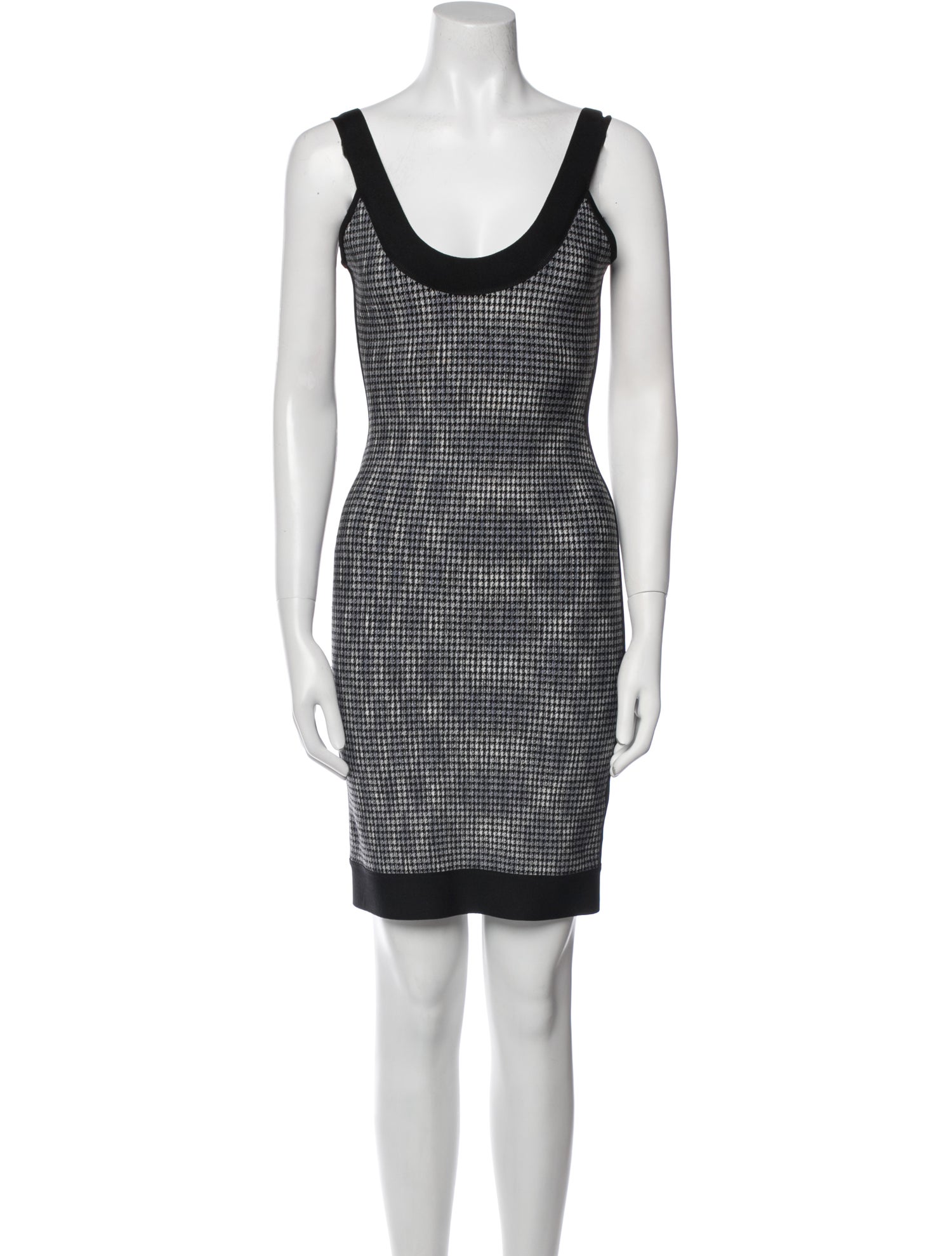 Herve Leger Houndstooth Print Mini Dress