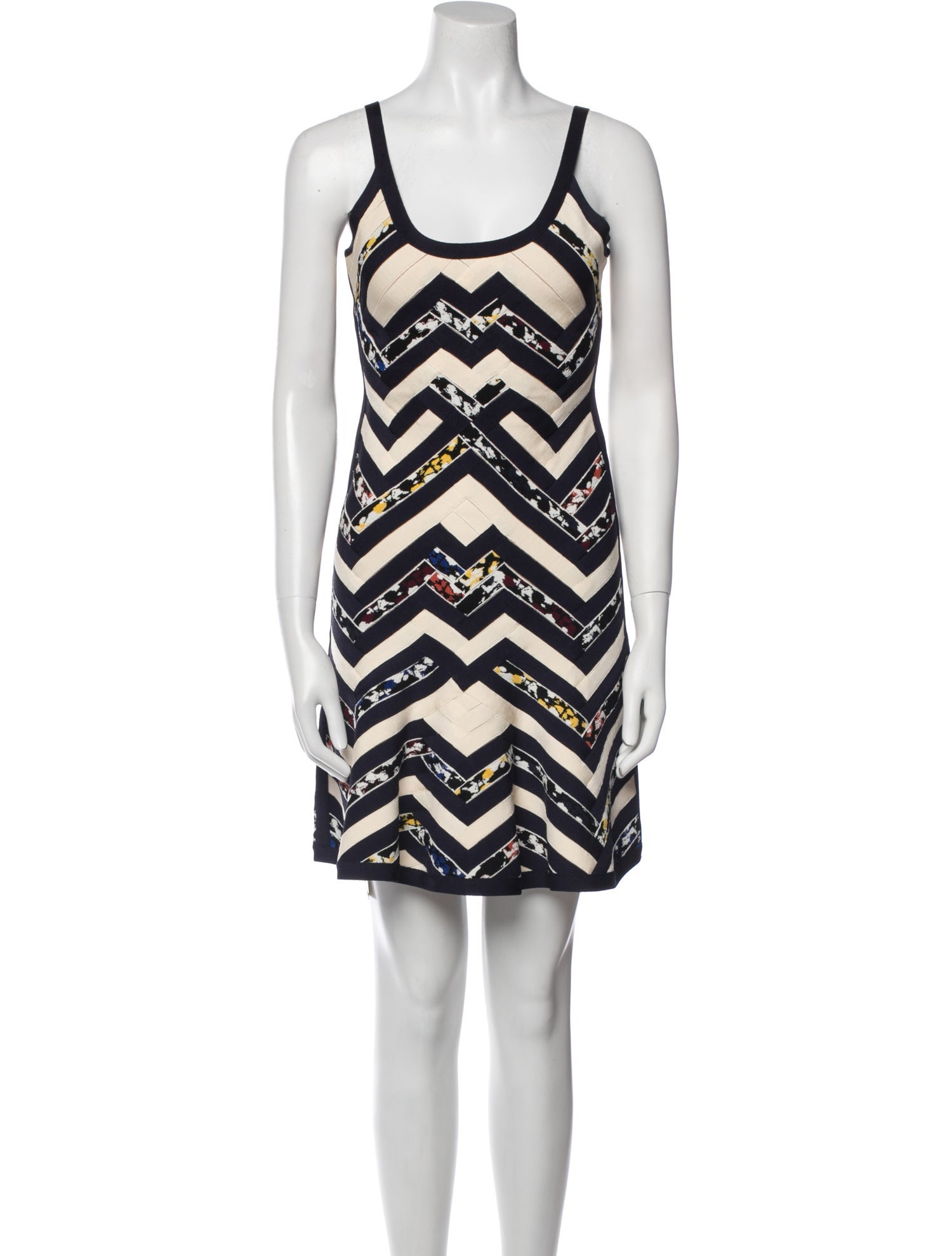 Herve Leger Striped Mini Dress