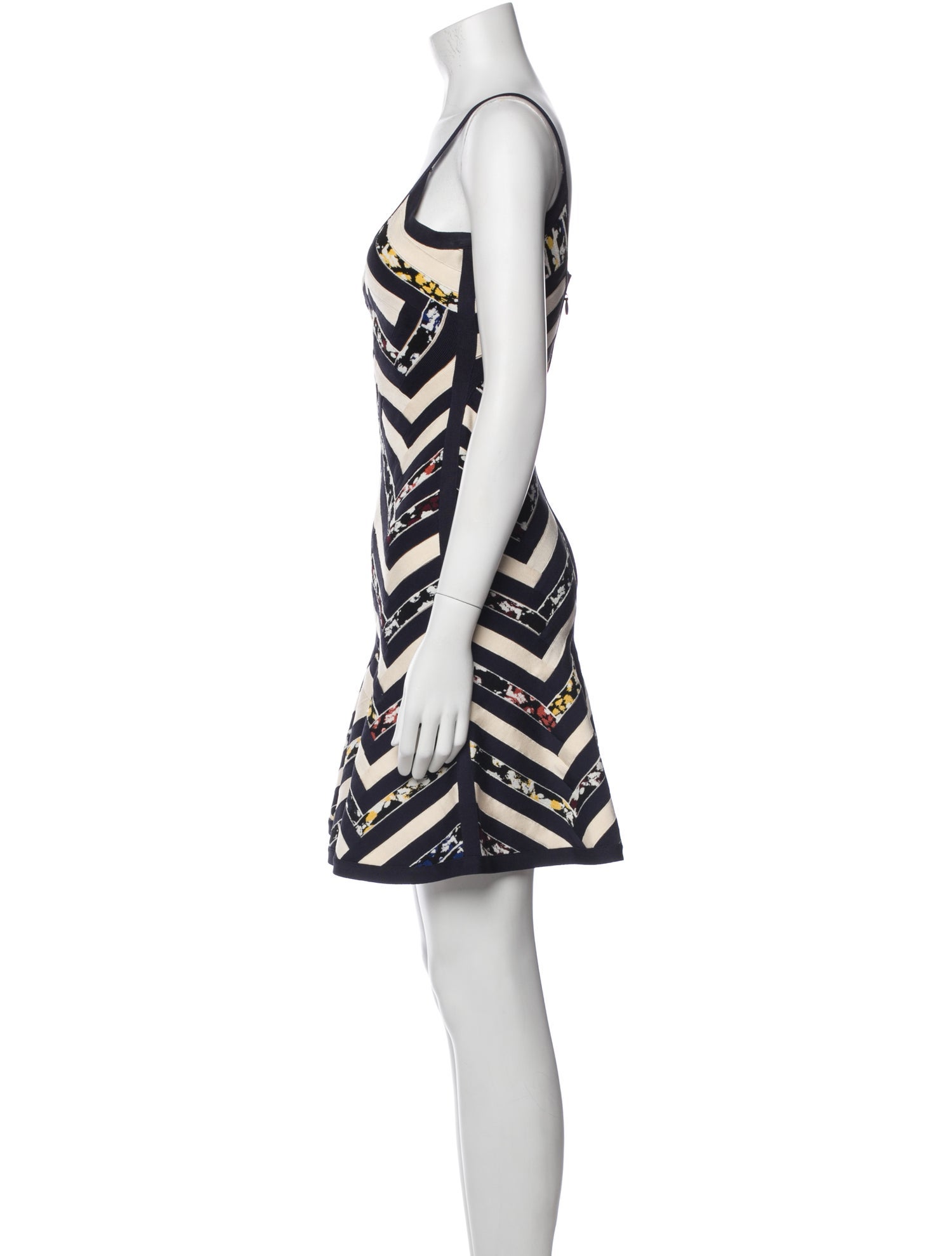 Herve Leger Striped Mini Dress