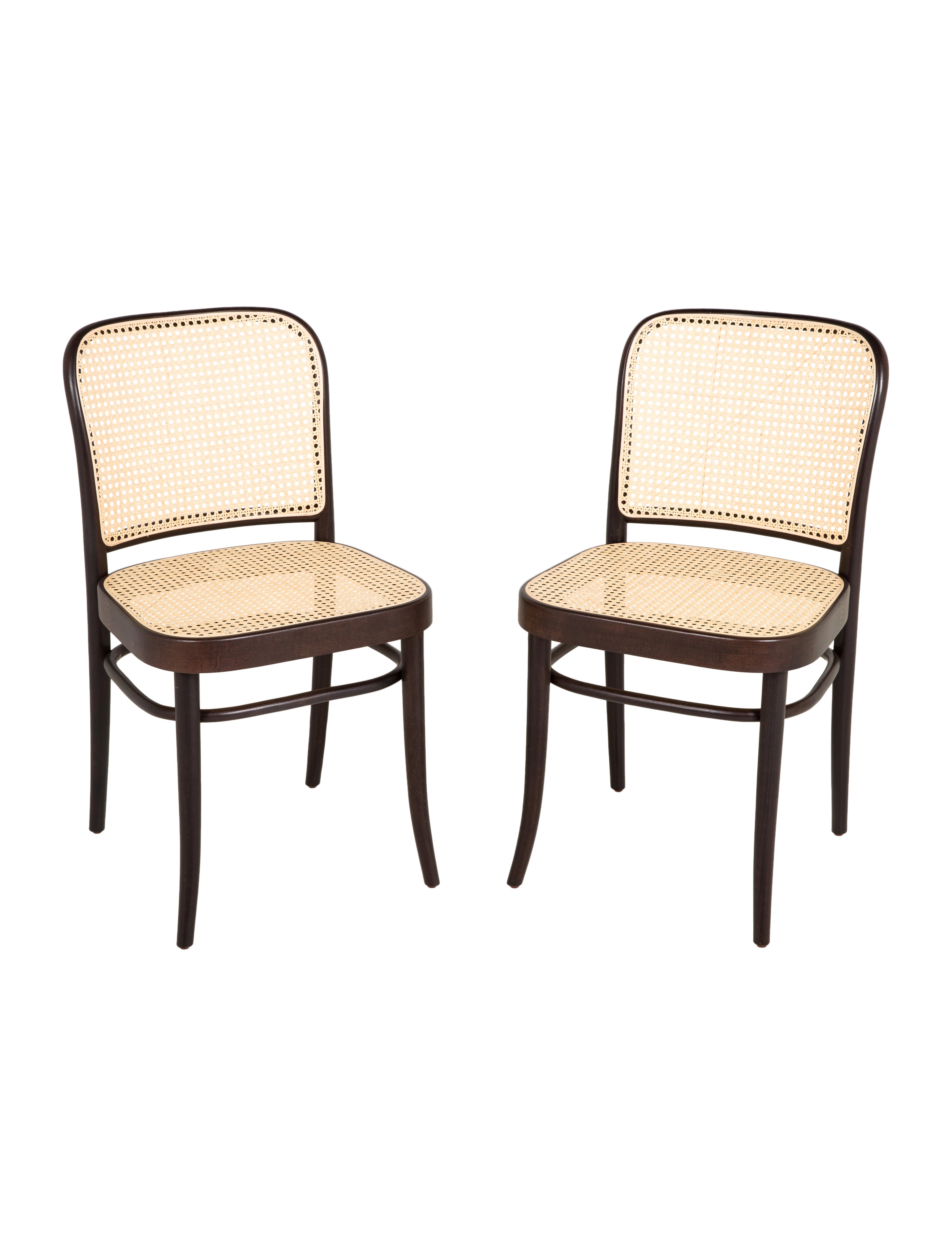 Josef Hoffmann Set of Two Hoffman Side Chairs Brown Seating