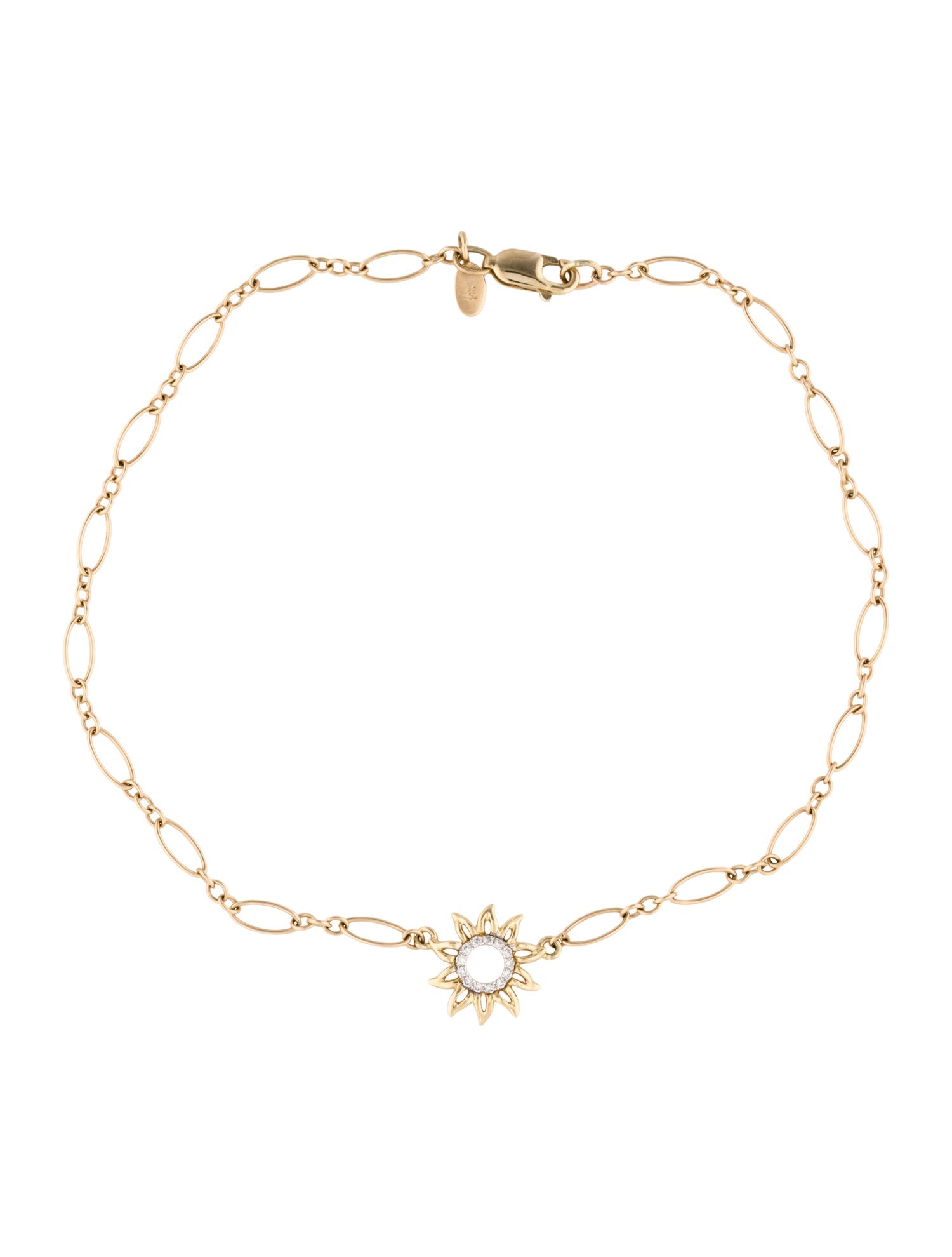 Na Hoku 14K Diamond Sun Link Anklet