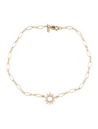 Na Hoku 14K Diamond Sun Link Anklet
