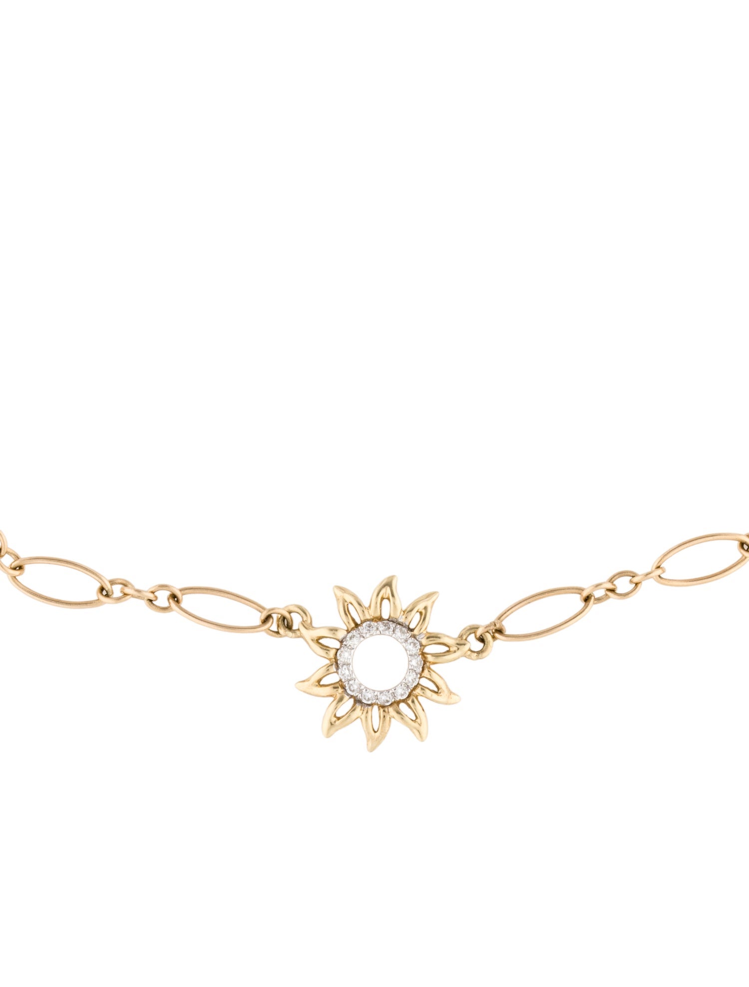 Na Hoku 14K Diamond Sun Link Anklet