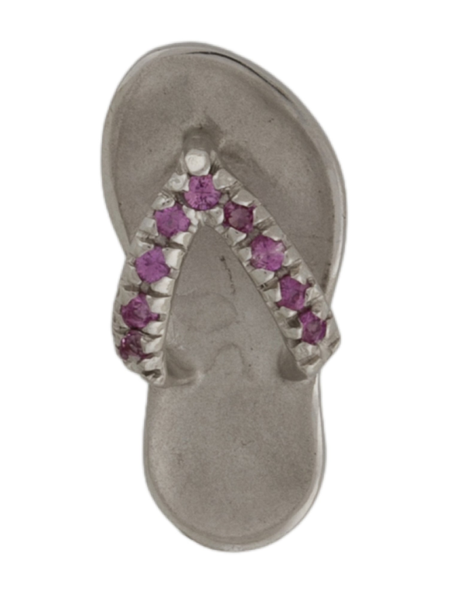 Na Hoku 14K Pink Sapphire Hawaiian Slipper Pendant, Classic Model