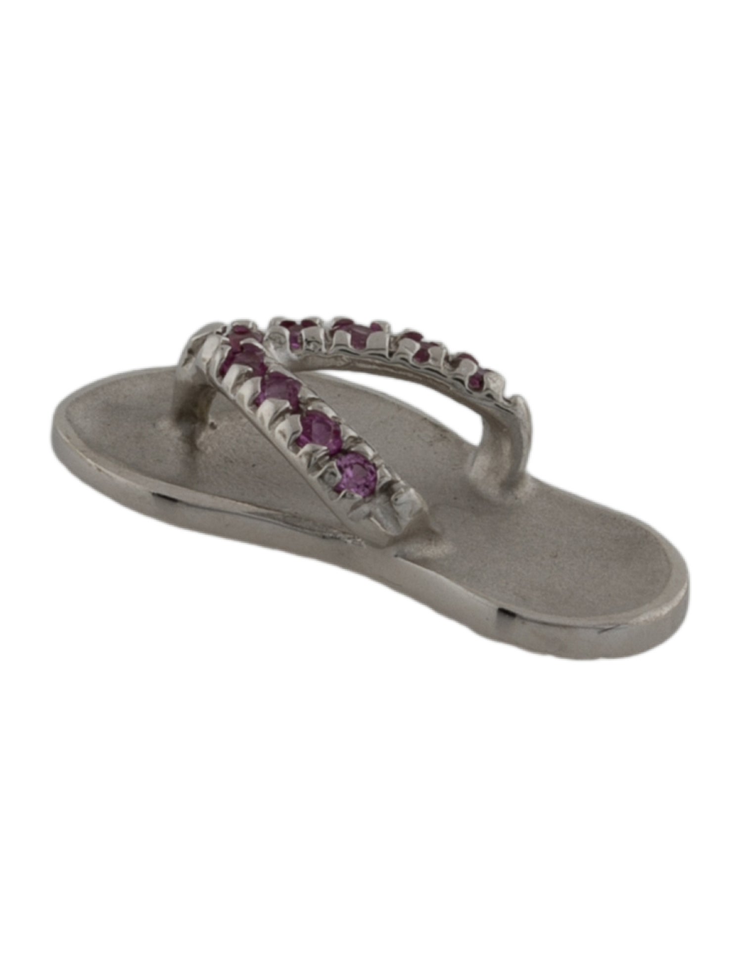 Na Hoku 14K Pink Sapphire Hawaiian Slipper Pendant, Classic Model