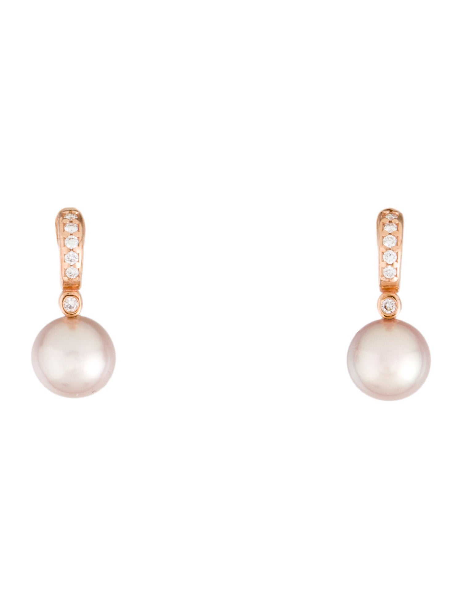 Na Hoku 14K Pearl & Diamond Half-Hoop Drop Earrings