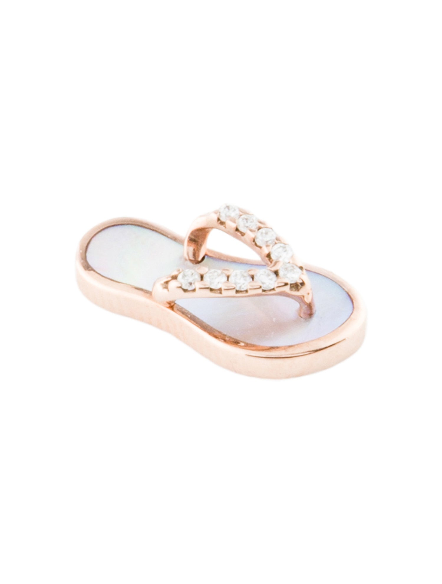 Na Hoku 14K Mother of Pearl & Diamond Hawaiian Slipper Charm