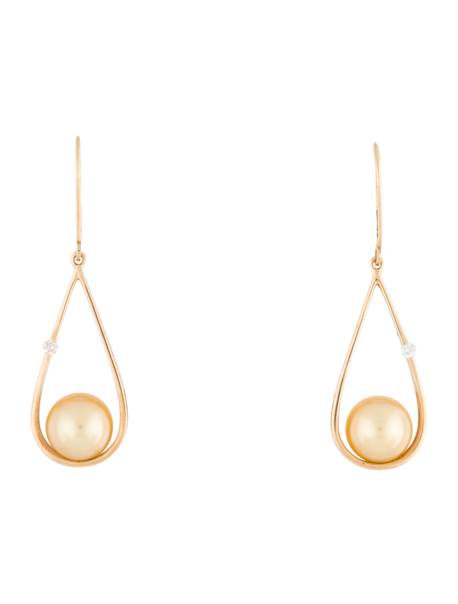 Na Hoku 14K Pearl & Diamond Raindrop Leverback Earrings