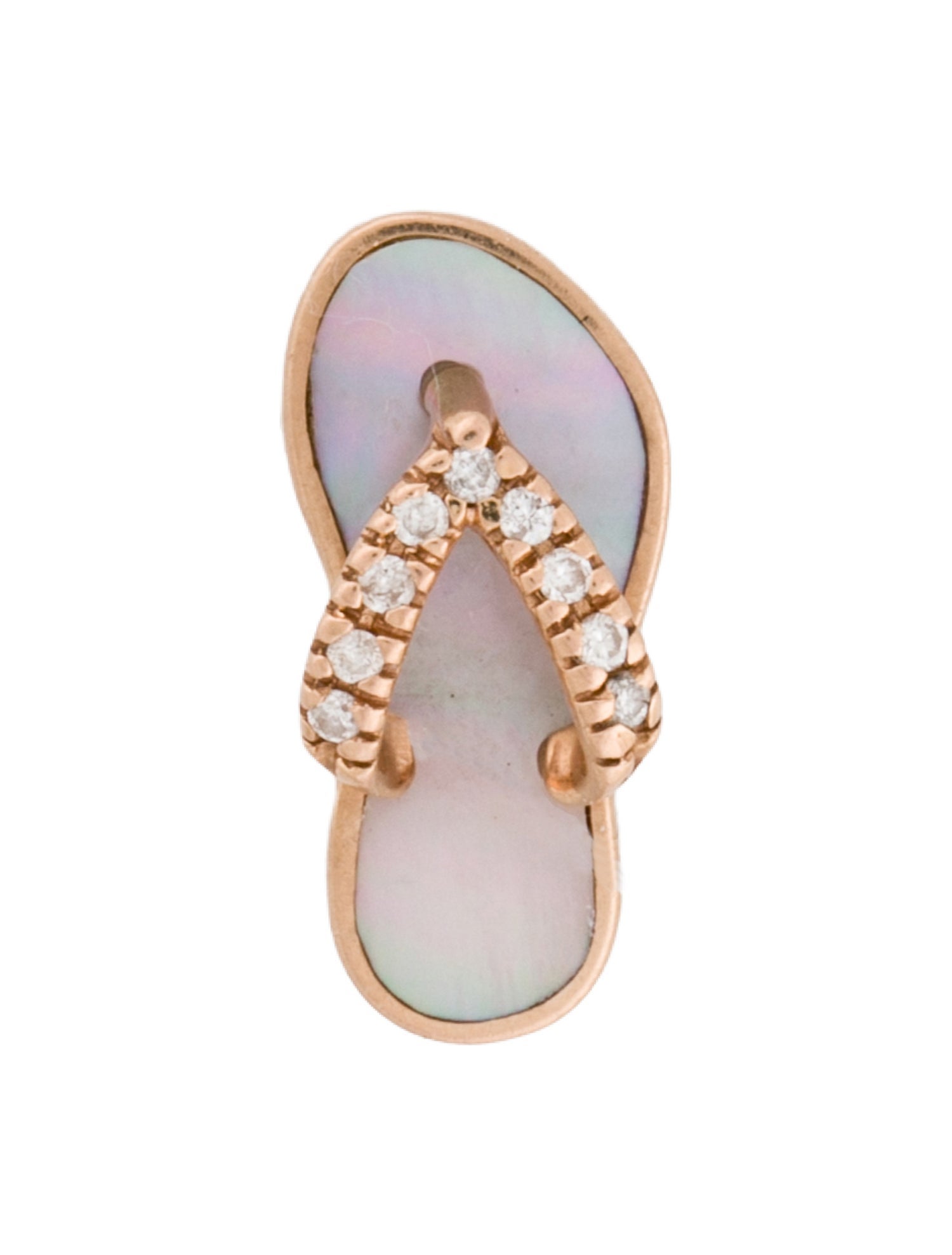 Na Hoku 14K Mother-Of-Pearl & Diamond Slipper Pendant