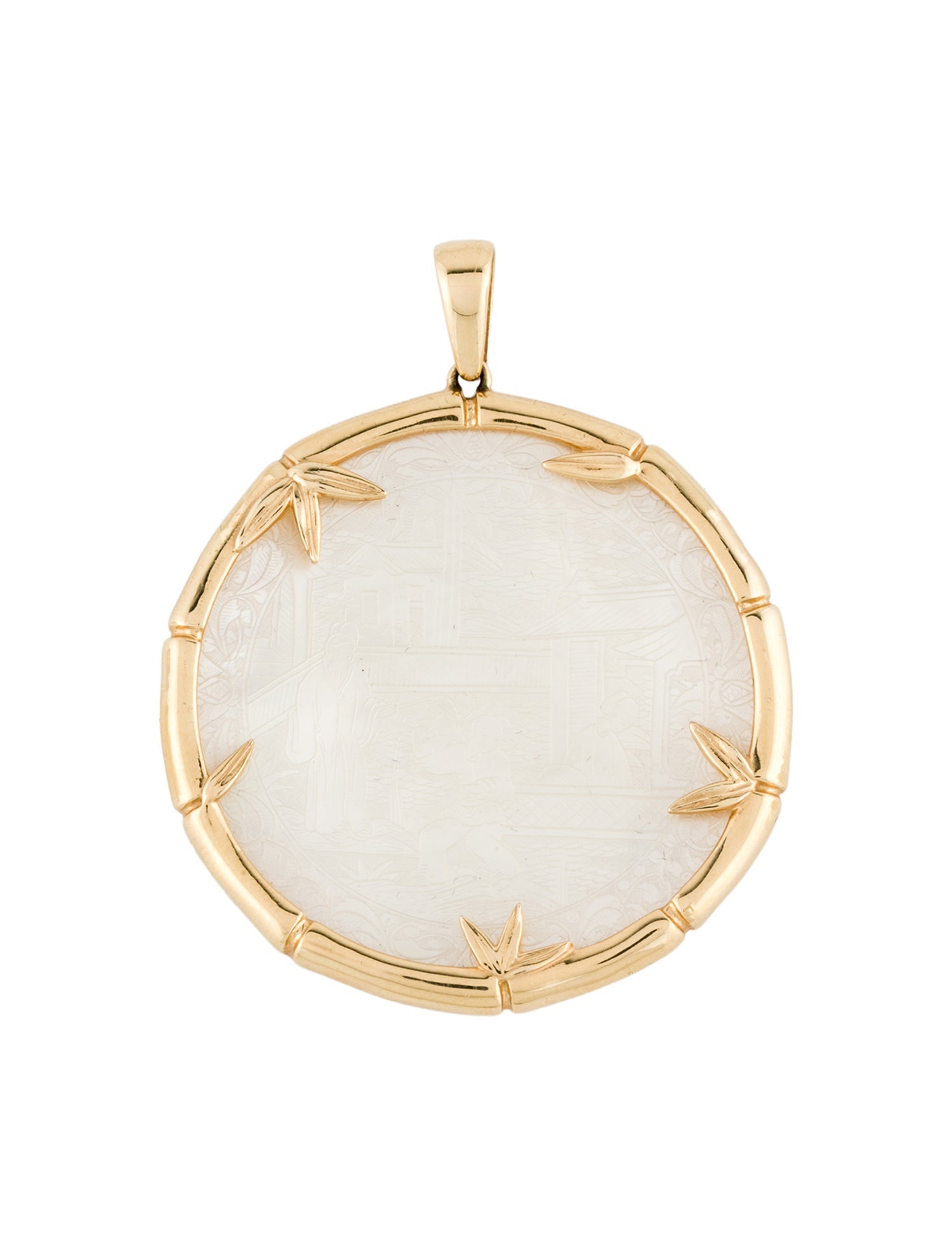 Na Hoku 14K Carved Mother of Pearl Gaming Counter Pendant